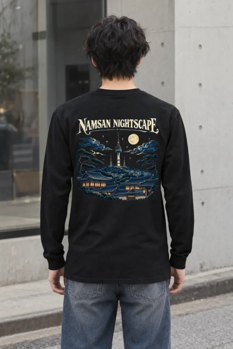 "Tower Over Hanok" Unisex Longsleeve T-shirt