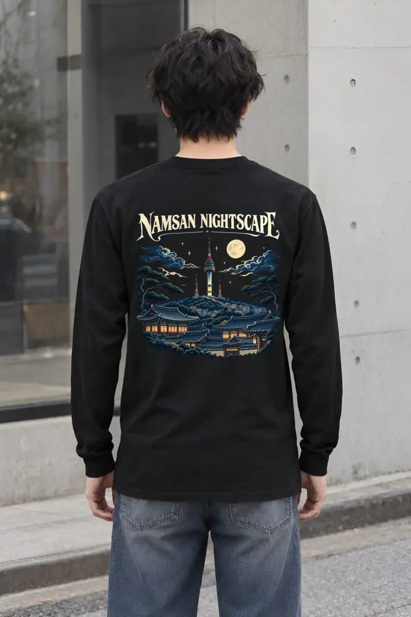 "Tower Over Hanok" Unisex Longsleeve T-shirt