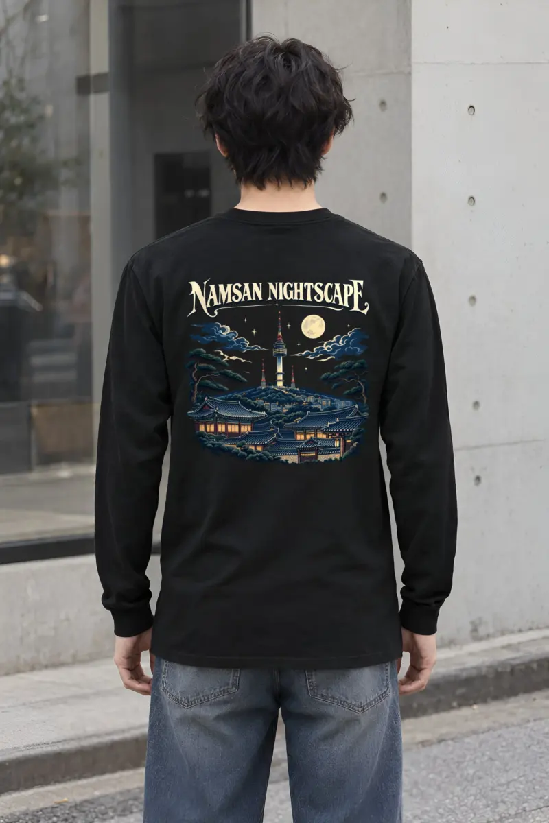 "Tower Over Hanok" Unisex Longsleeve T-shirt