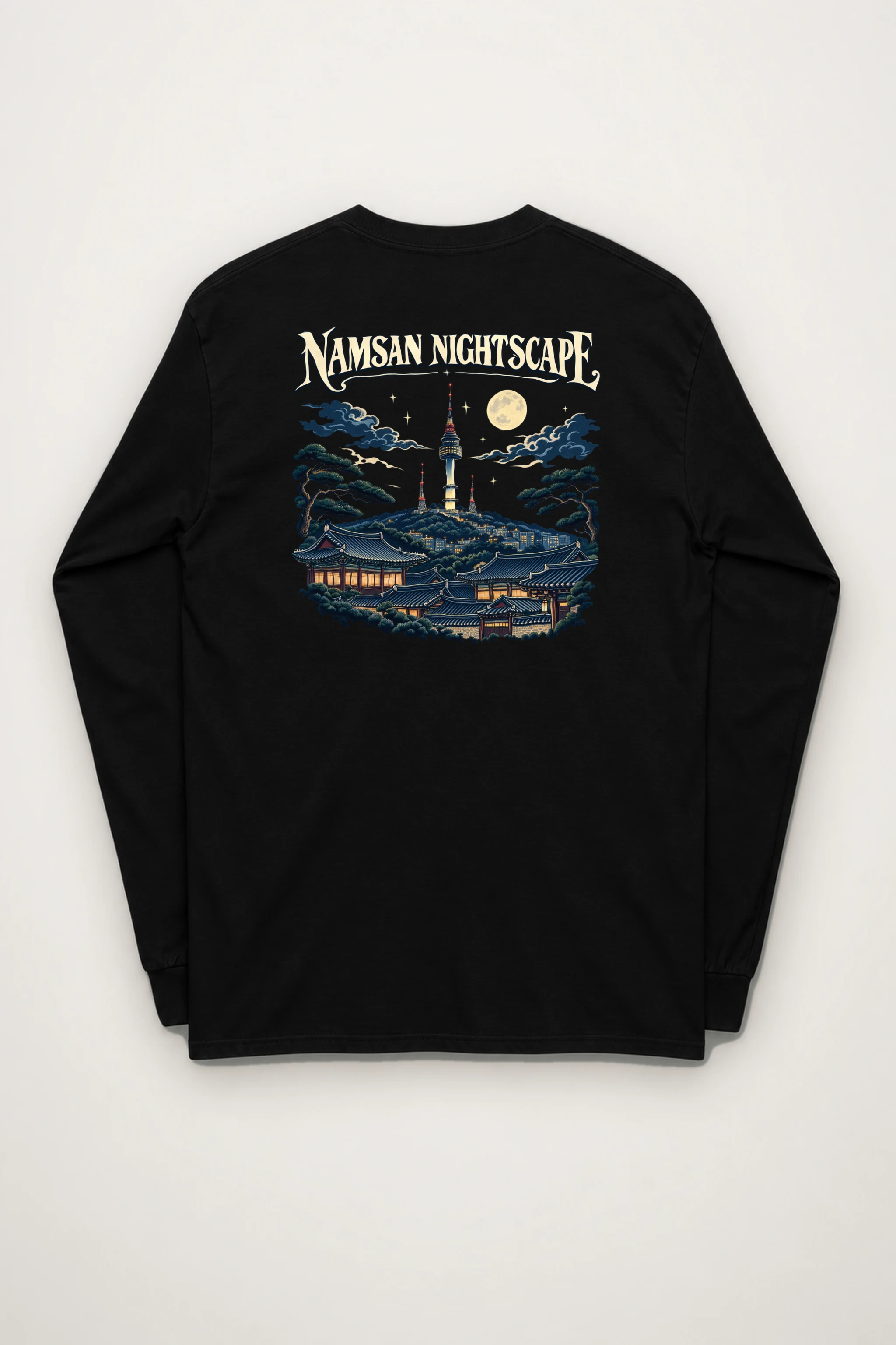 "Tower Over Hanok" Unisex Longsleeve T-shirt