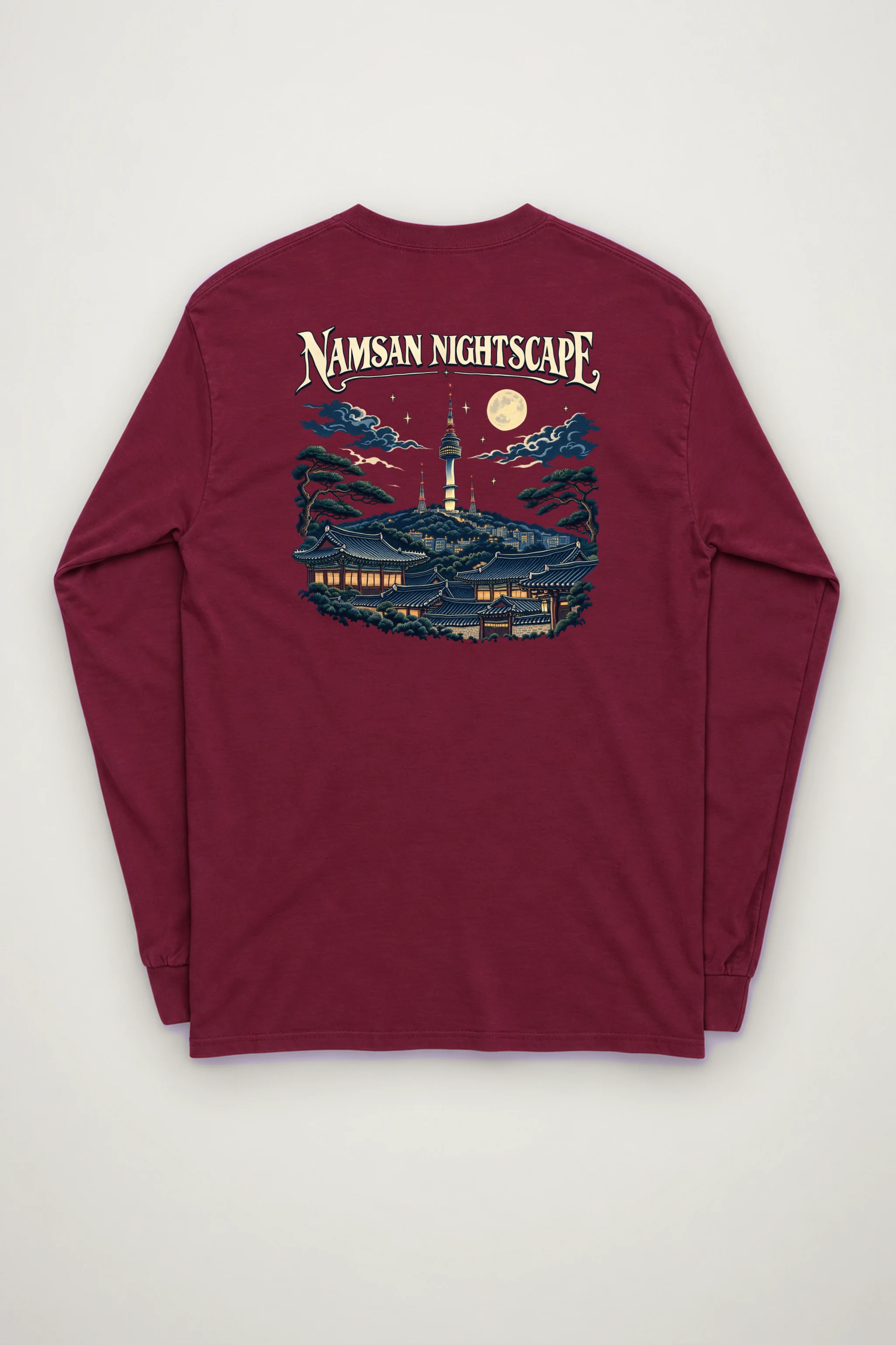 "Tower Over Hanok" Unisex Longsleeve T-shirt