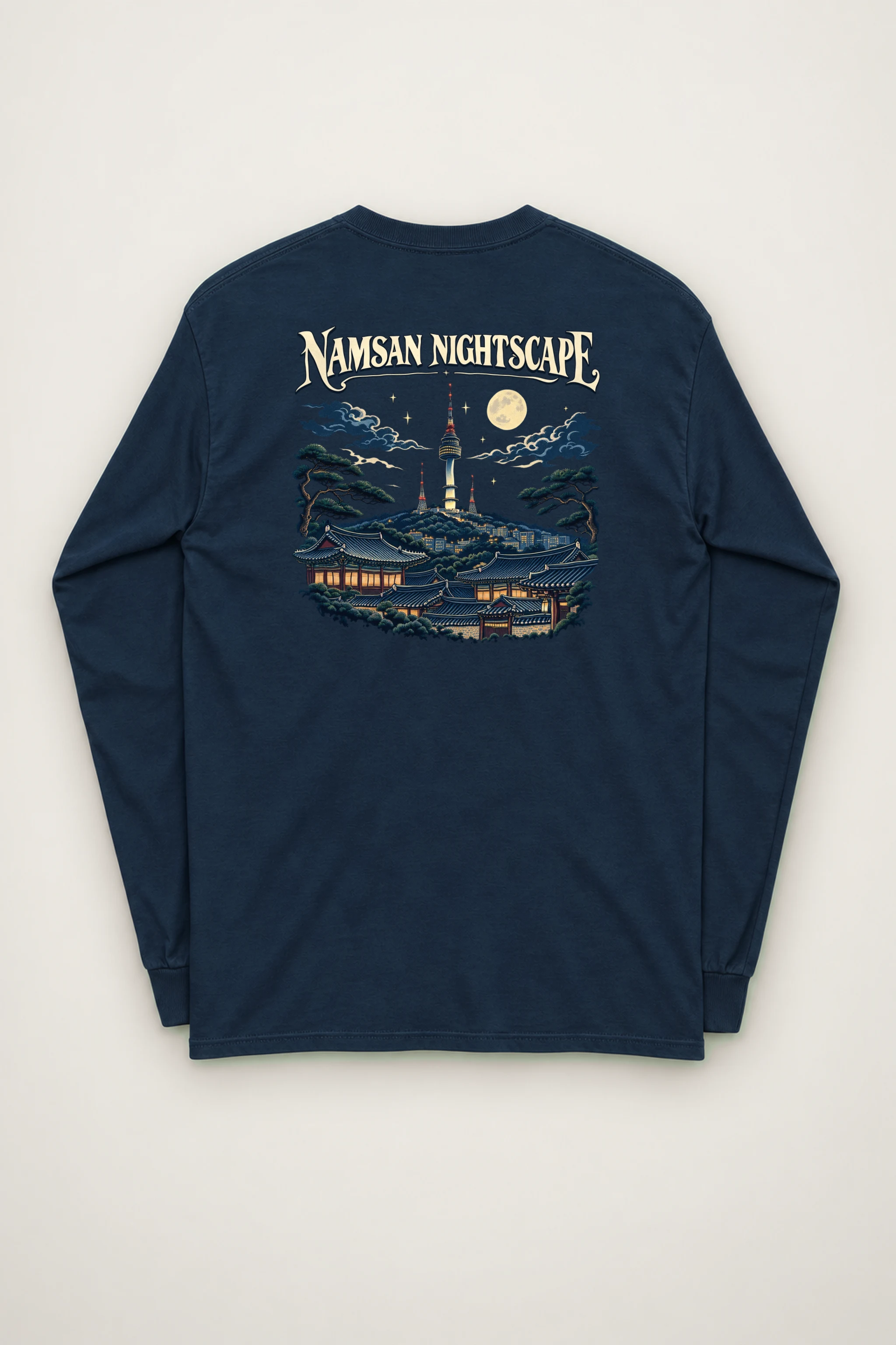 "Tower Over Hanok" Unisex Longsleeve T-shirt