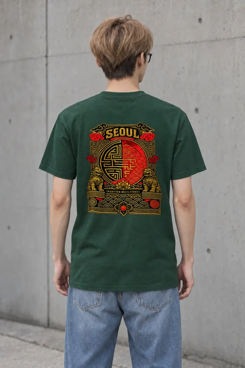 "Tradition Meets Street" Heavyweight Unisex Crewneck T-shirt