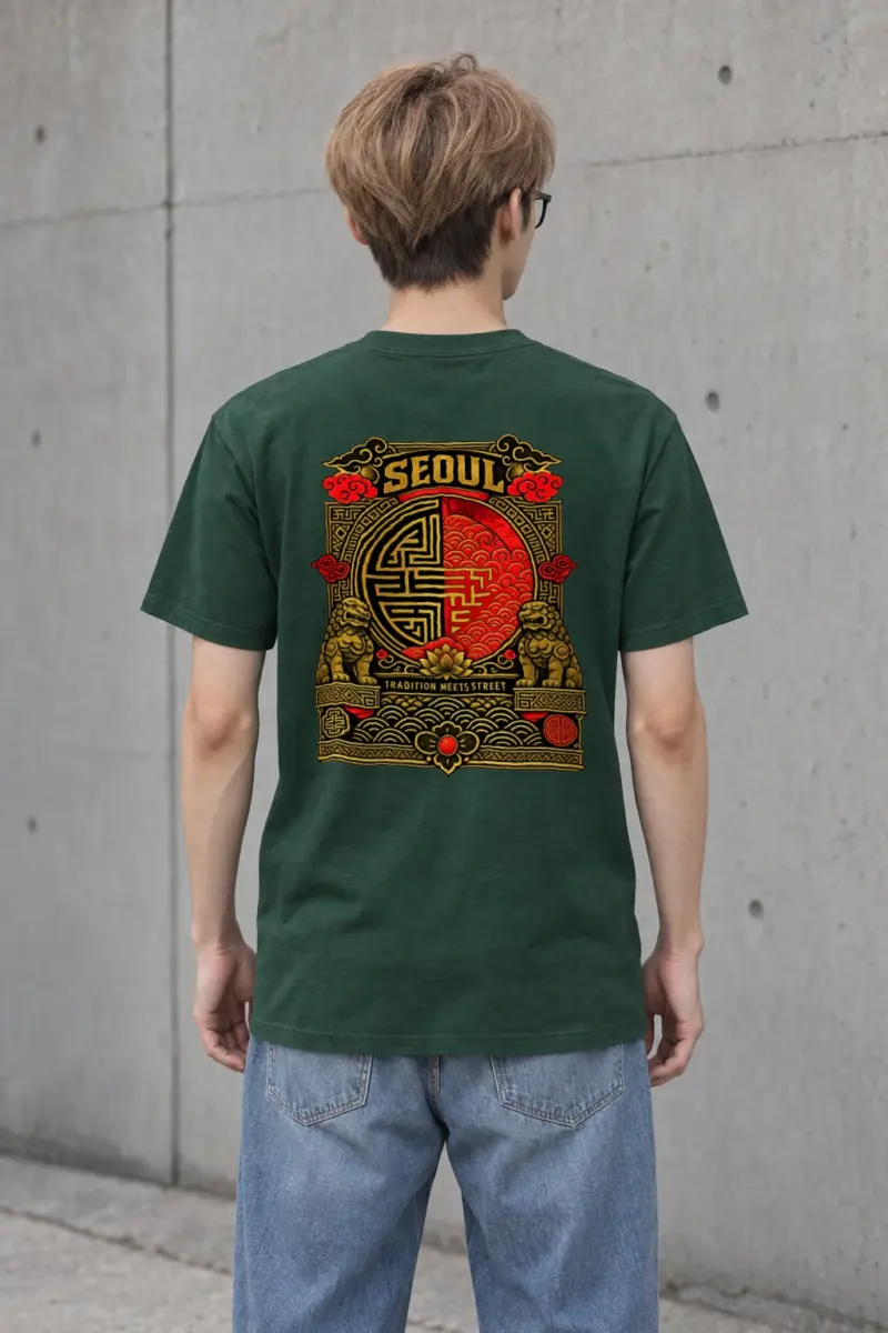 "Tradition Meets Street" Heavyweight Unisex Crewneck T-shirt