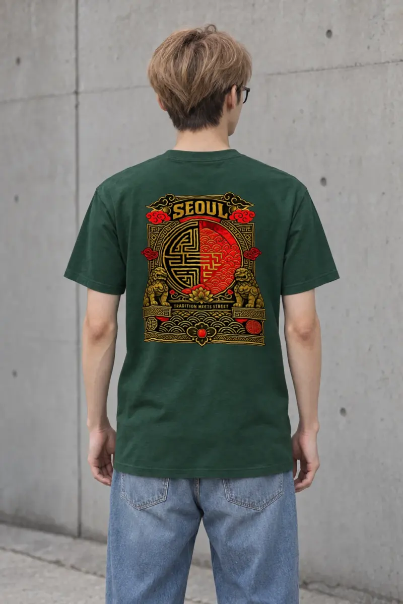 "Tradition Meets Street" Heavyweight Unisex Crewneck T-shirt