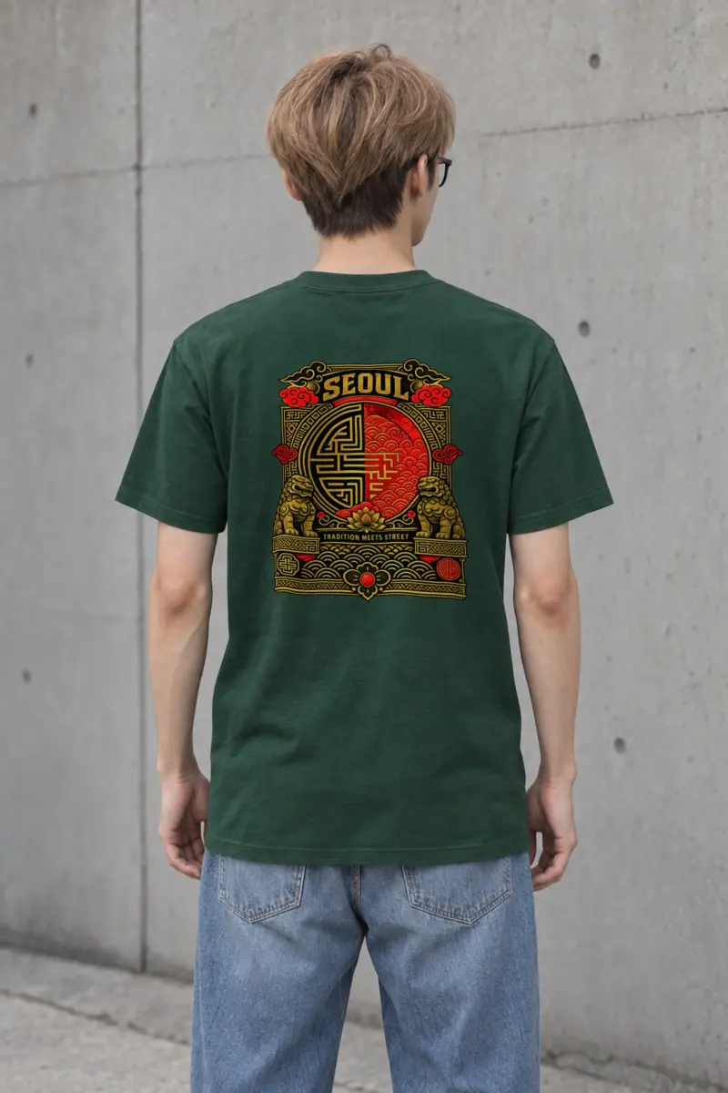 "Tradition Meets Street" Heavyweight Unisex Crewneck T-shirt