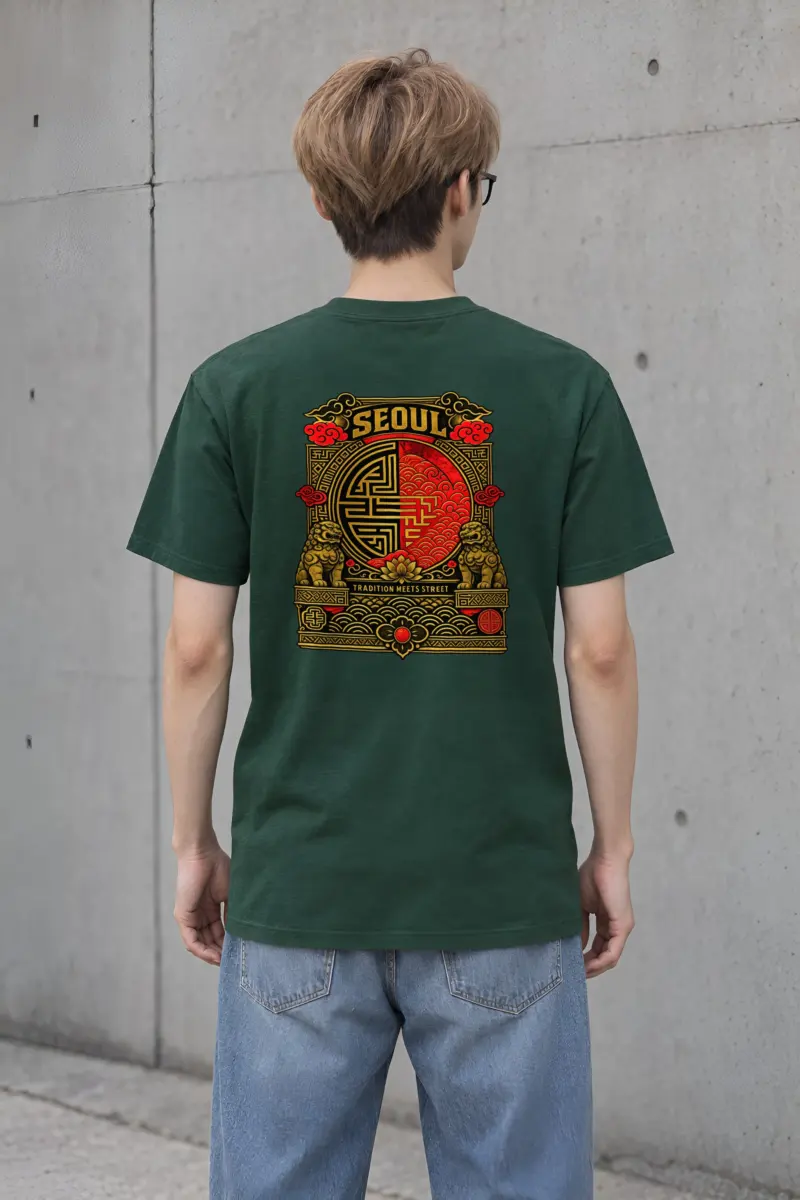 "Tradition Meets Street" Heavyweight Unisex Crewneck T-shirt
