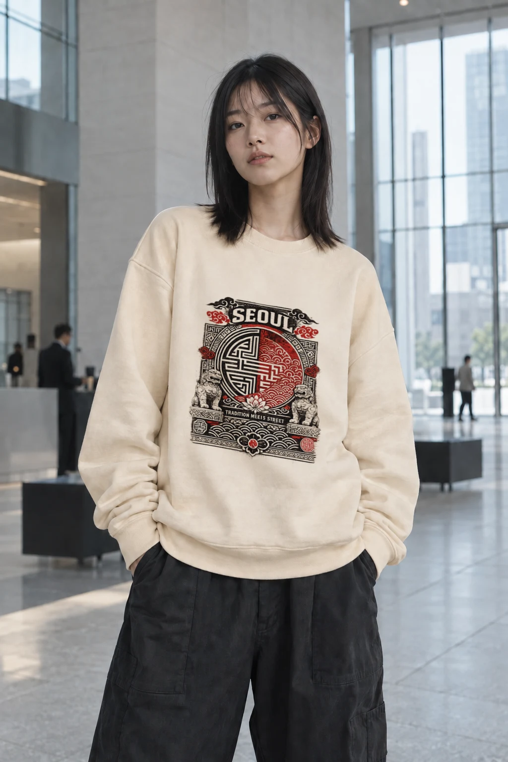 "Tradition Meets Street" Unisex Sponge Fleece Crewneck Sweatshirt | Bella + Canvas 3901