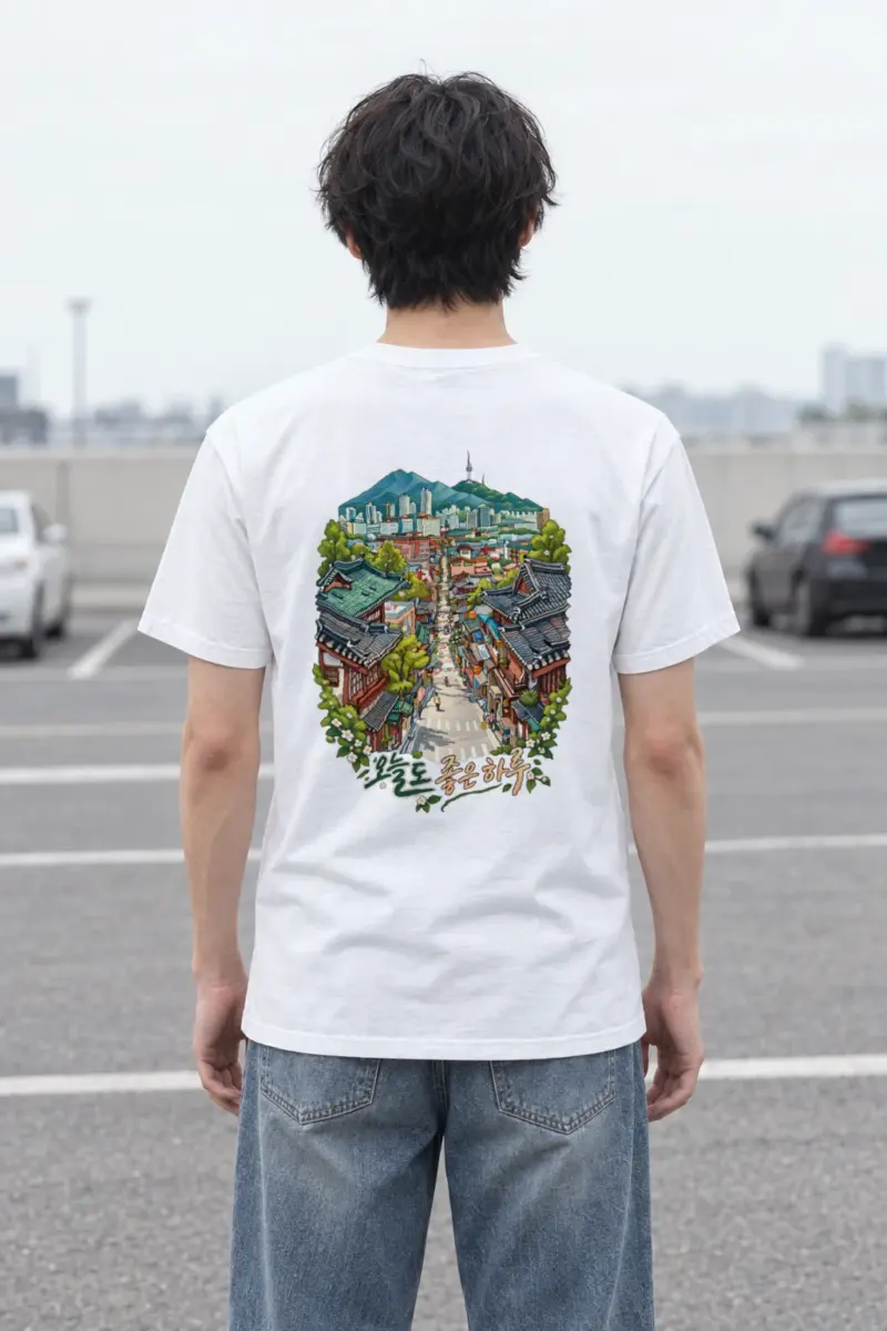 "Traditional Neighborhood Street" Heavyweight Unisex Crewneck T-shirt