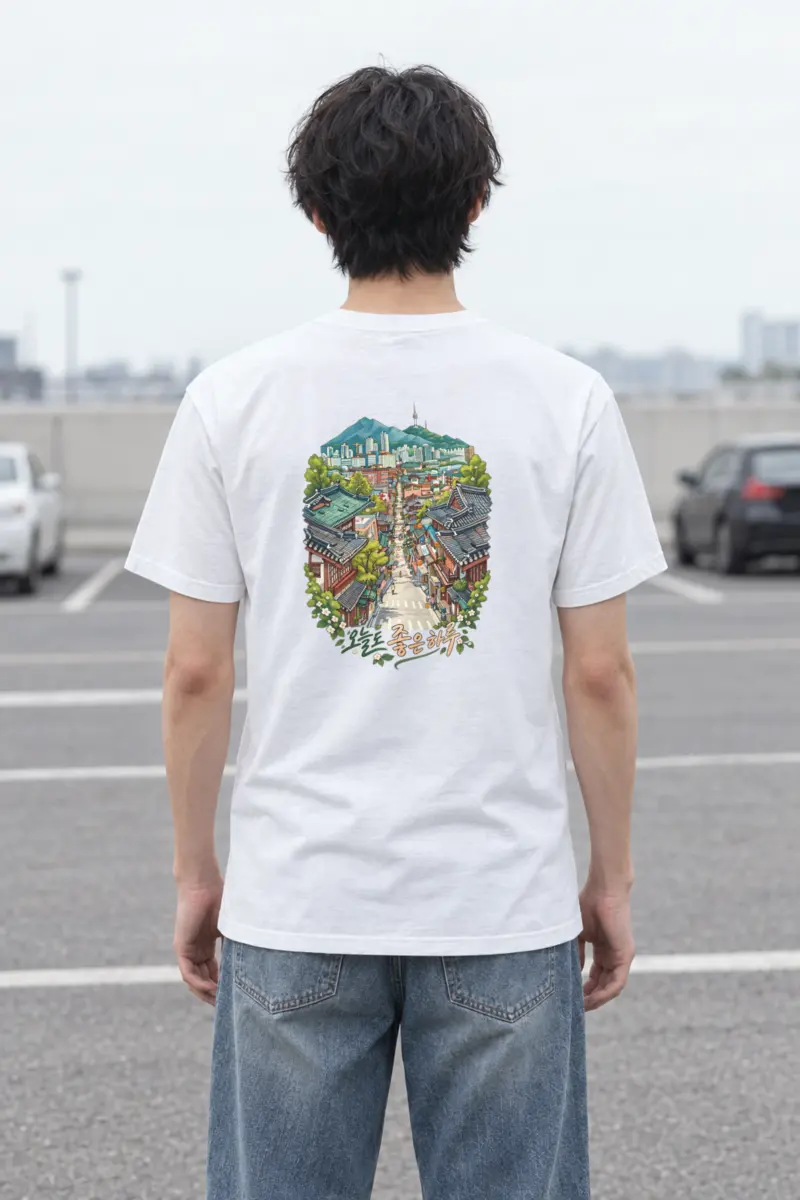 "Traditional Neighborhood Street" Heavyweight Unisex Crewneck T-shirt