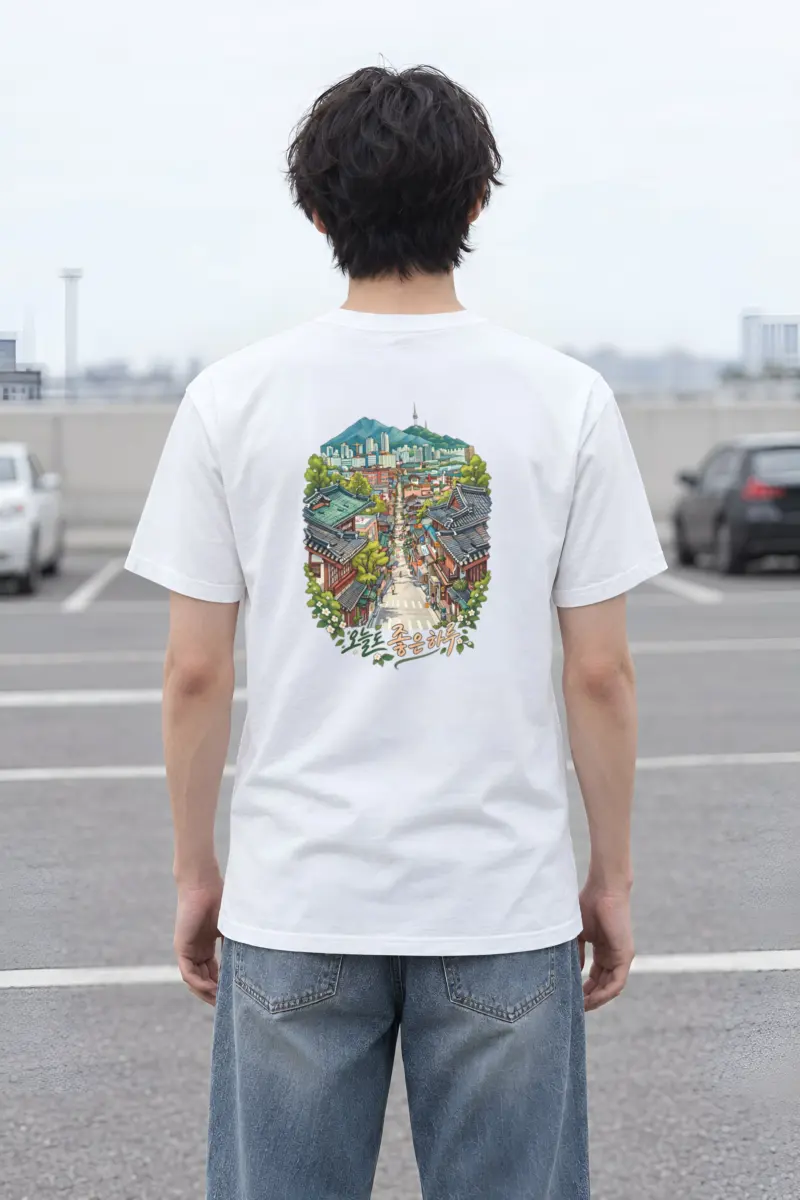 "Traditional Neighborhood Street" Heavyweight Unisex Crewneck T-shirt