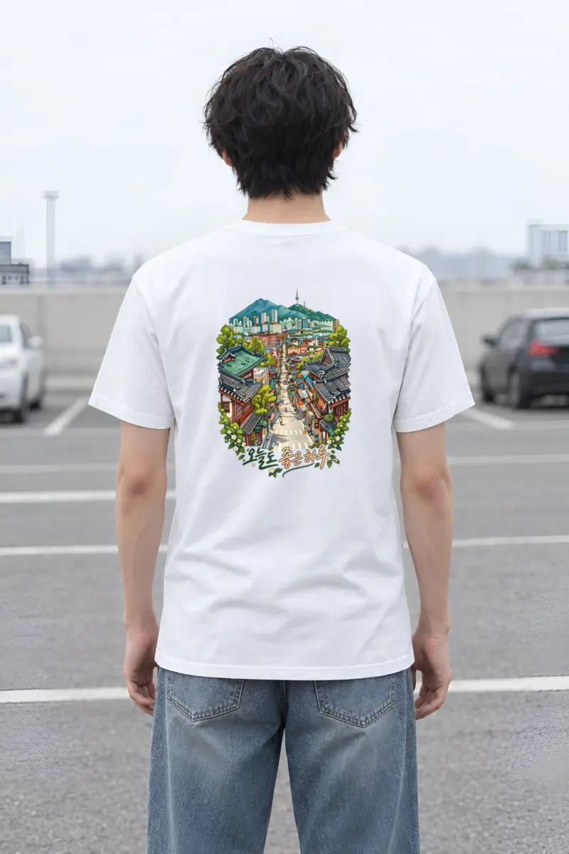 "Traditional Neighborhood Street" Heavyweight Unisex Crewneck T-shirt