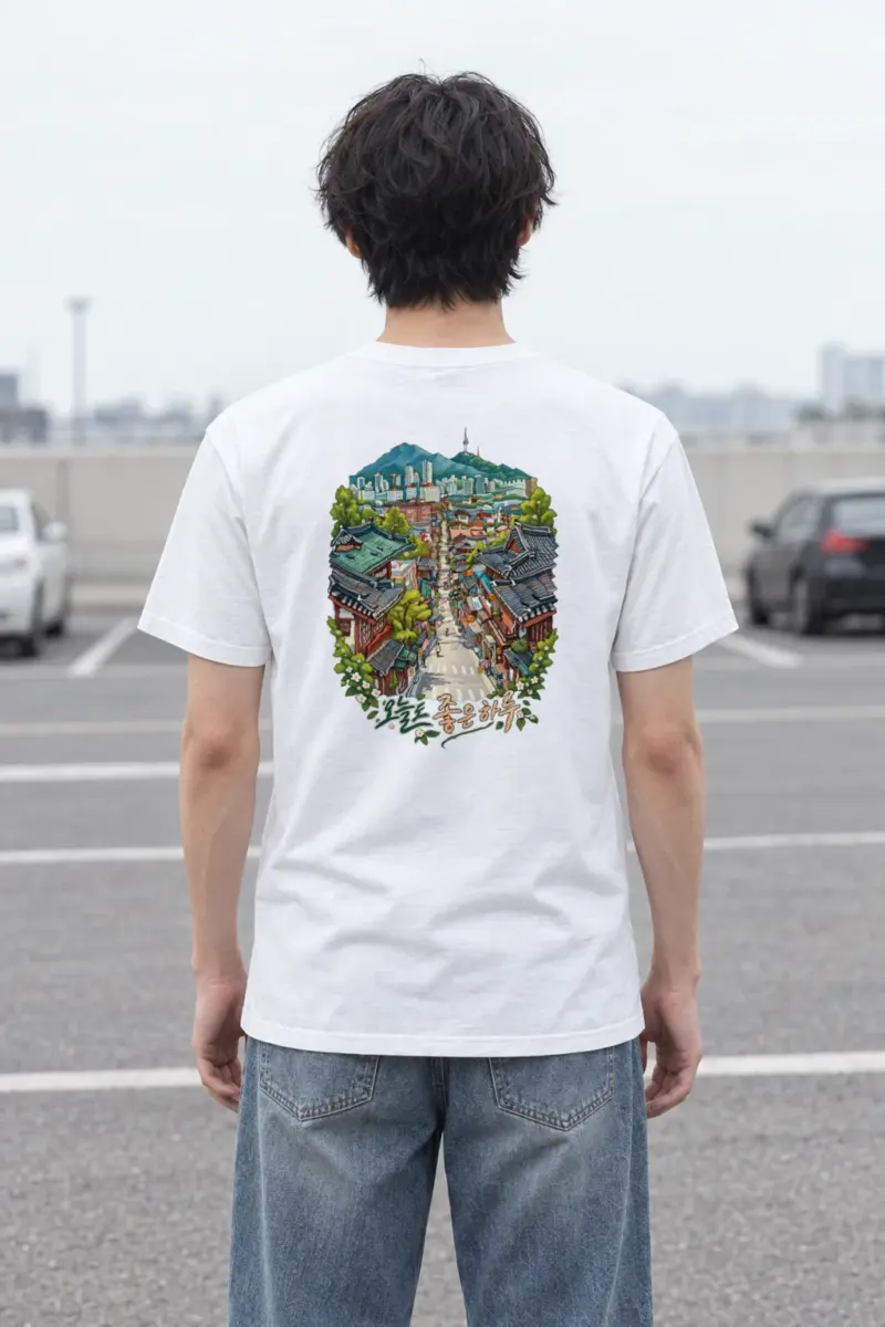 "Traditional Neighborhood Street" Heavyweight Unisex Crewneck T-shirt