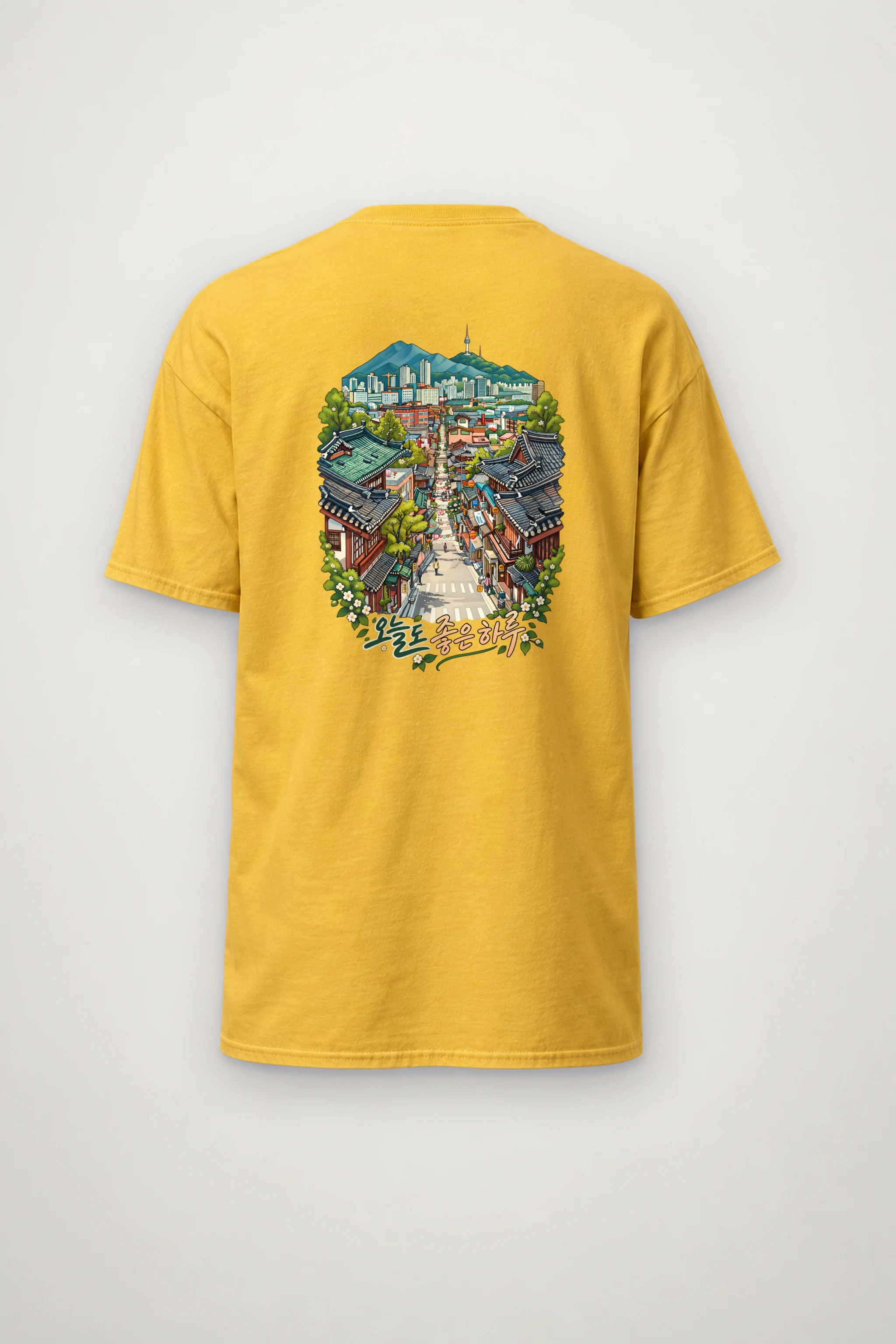 "Traditional Neighborhood Street" Heavyweight Unisex Crewneck T-shirt