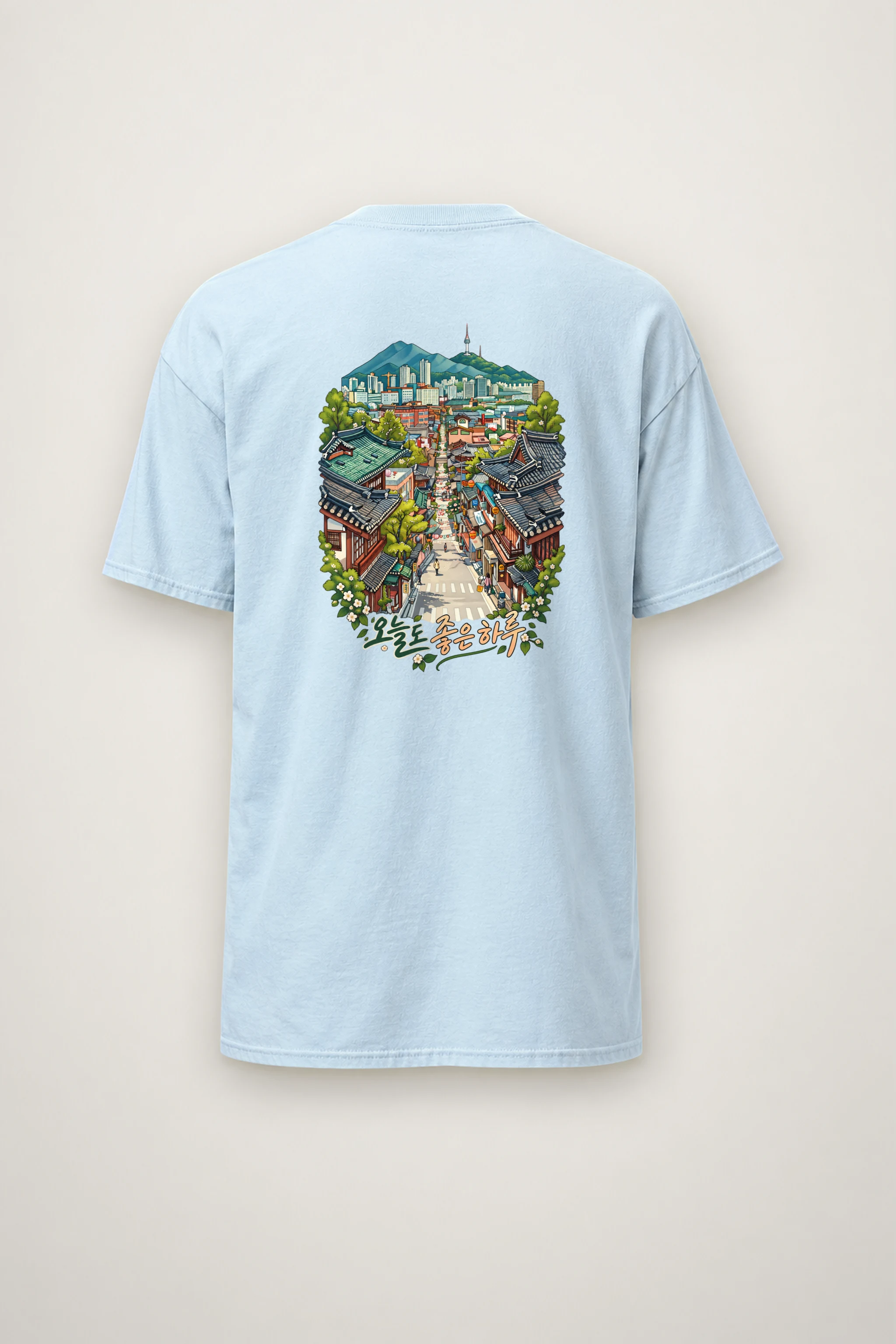 "Traditional Neighborhood Street" Heavyweight Unisex Crewneck T-shirt