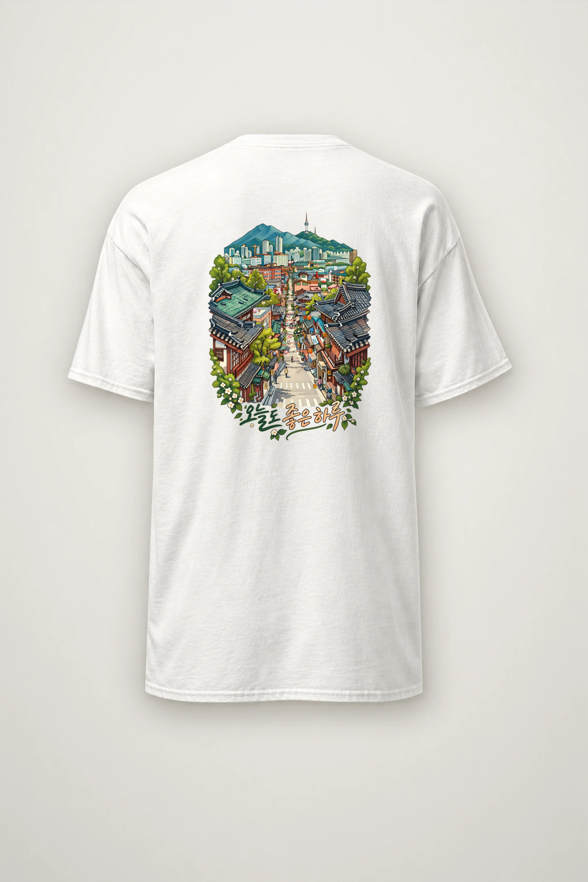 "Traditional Neighborhood Street" Heavyweight Unisex Crewneck T-shirt