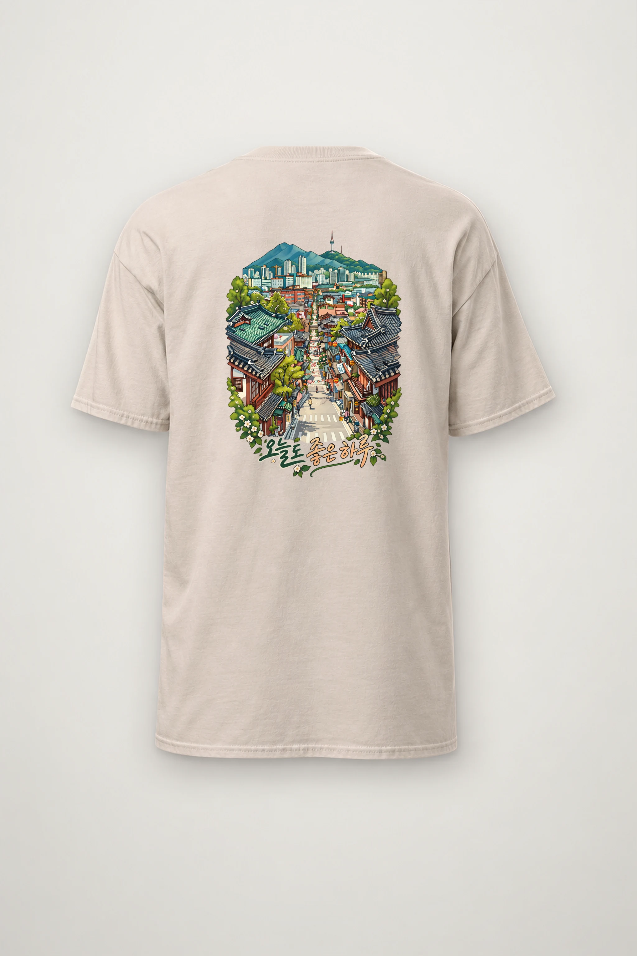 "Traditional Neighborhood Street" Heavyweight Unisex Crewneck T-shirt
