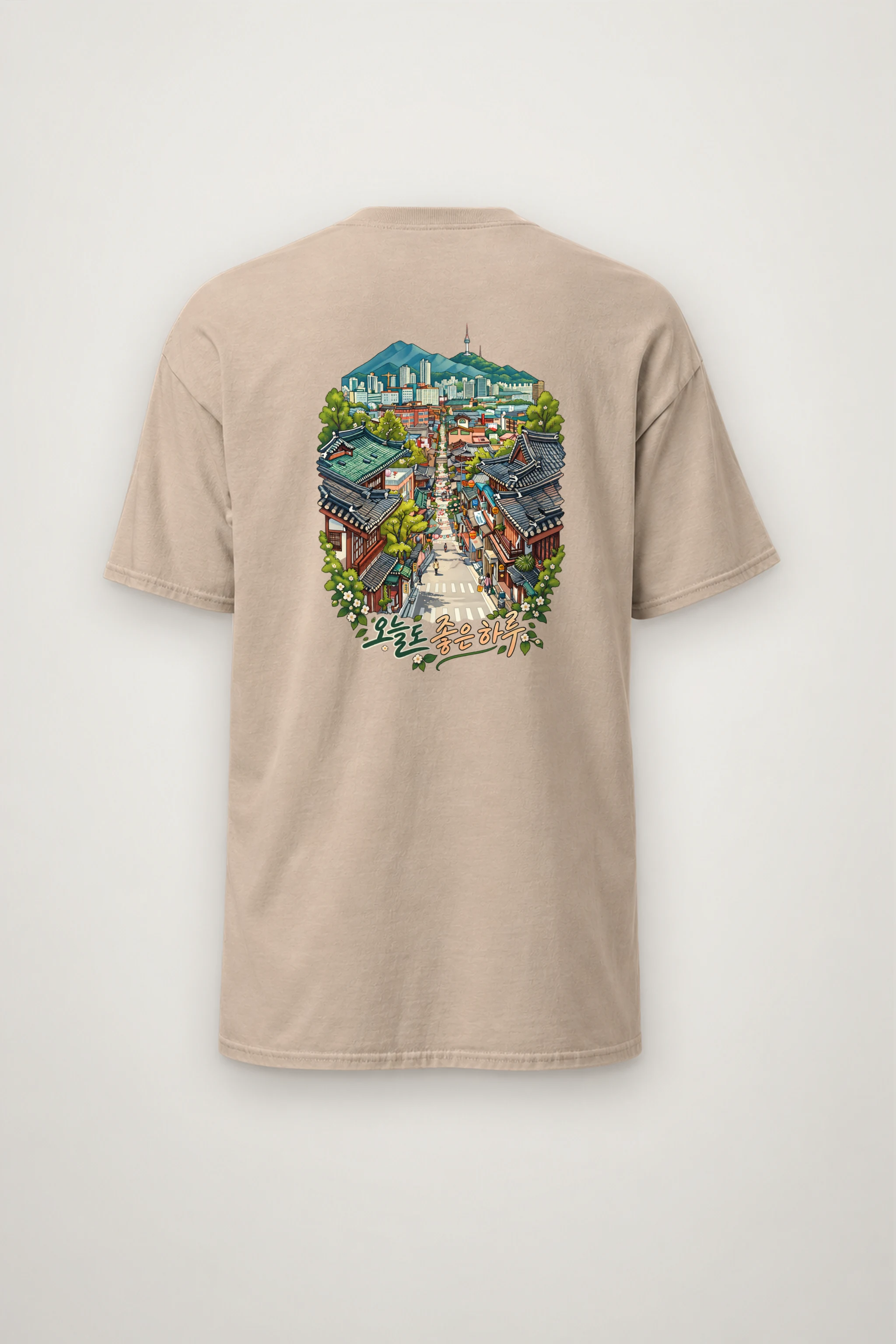 "Traditional Neighborhood Street" Heavyweight Unisex Crewneck T-shirt