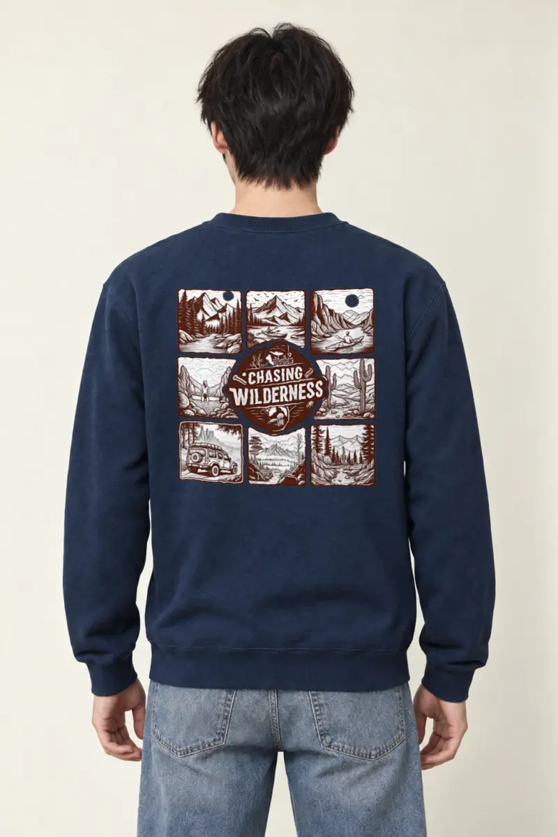 "Trailbound Emblem" Heavy Blend Unisex Crewneck Sweatshirt