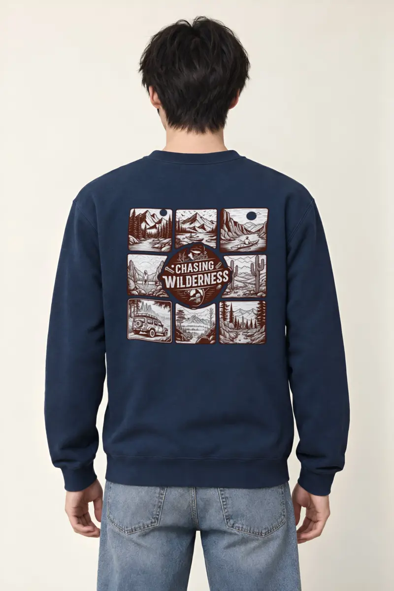 "Trailbound Emblem" Heavy Blend Unisex Crewneck Sweatshirt