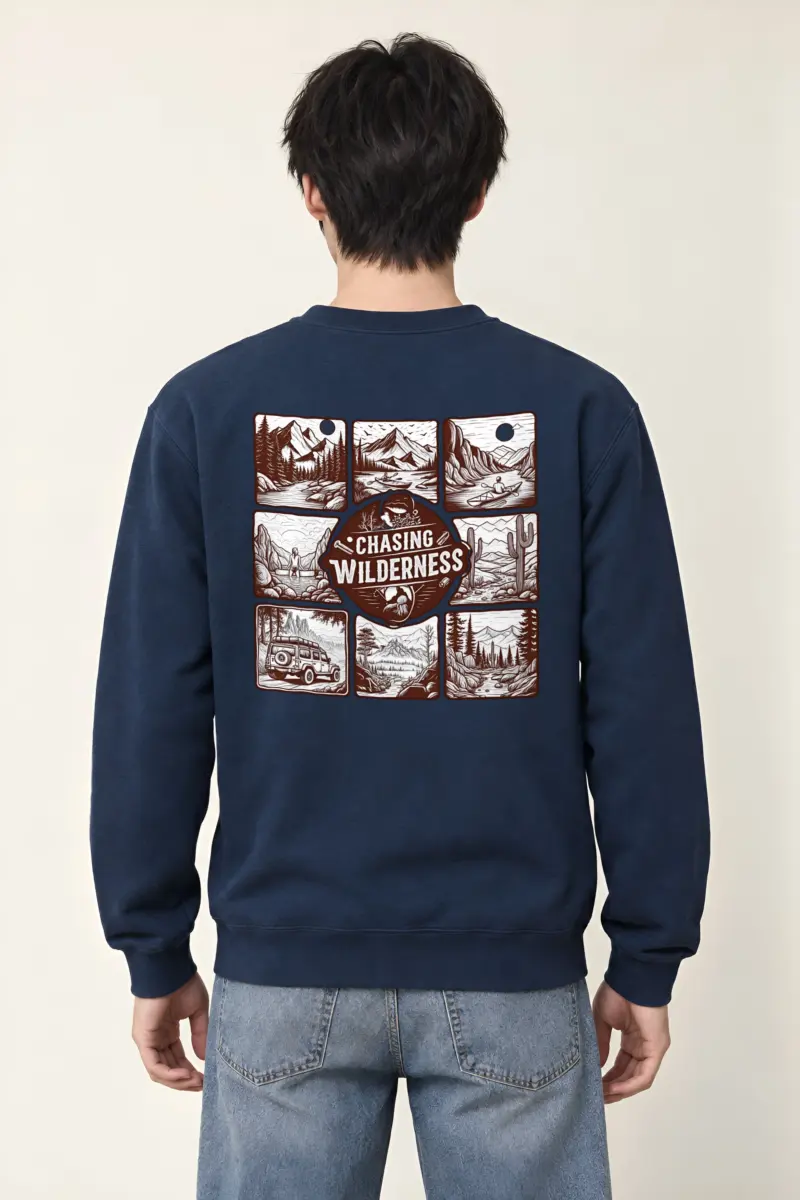 "Trailbound Emblem" Heavy Blend Unisex Crewneck Sweatshirt