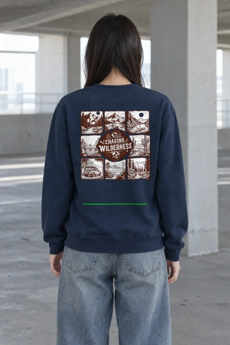 "Trailbound Emblem" Heavy Blend Unisex Crewneck Sweatshirt | Gildan 18000