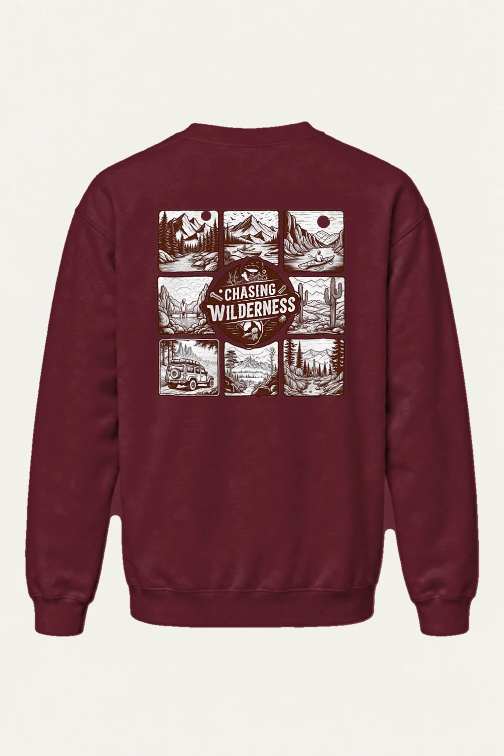 "Trailbound Emblem" Heavy Blend Unisex Crewneck Sweatshirt | Gildan 18000