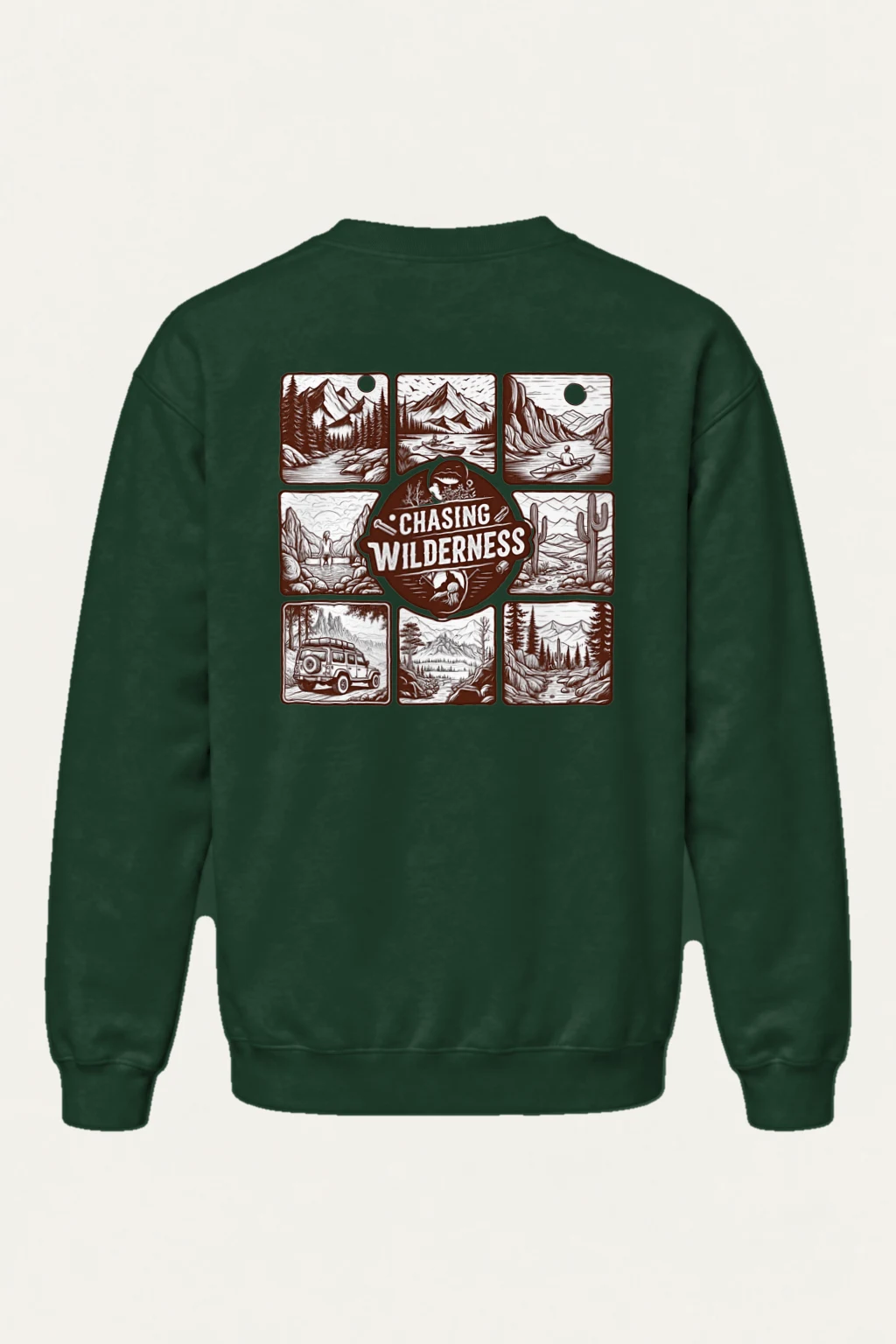 "Trailbound Emblem" Heavy Blend Unisex Crewneck Sweatshirt | Gildan 18000