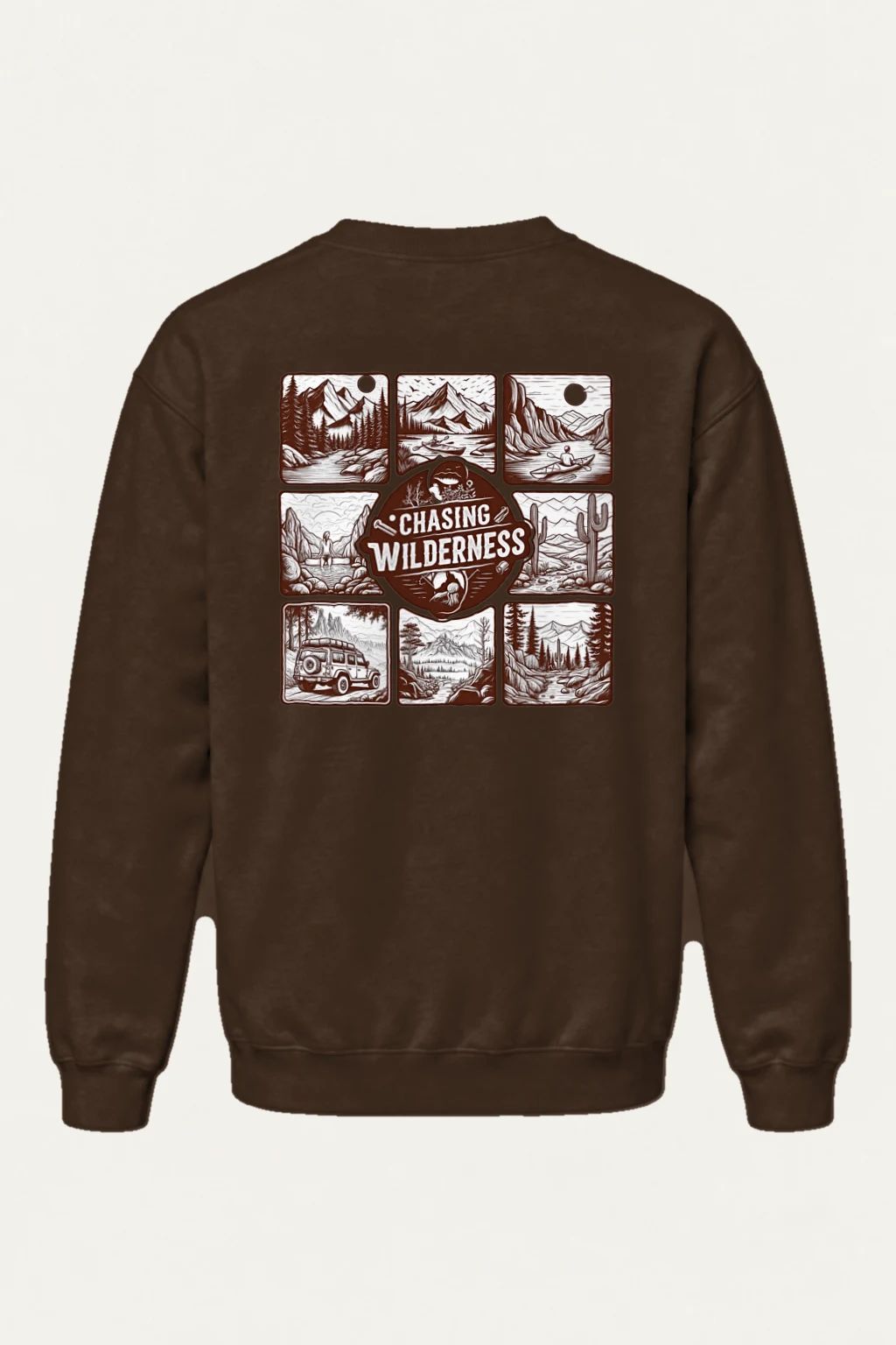 "Trailbound Emblem" Heavy Blend Unisex Crewneck Sweatshirt | Gildan 18000