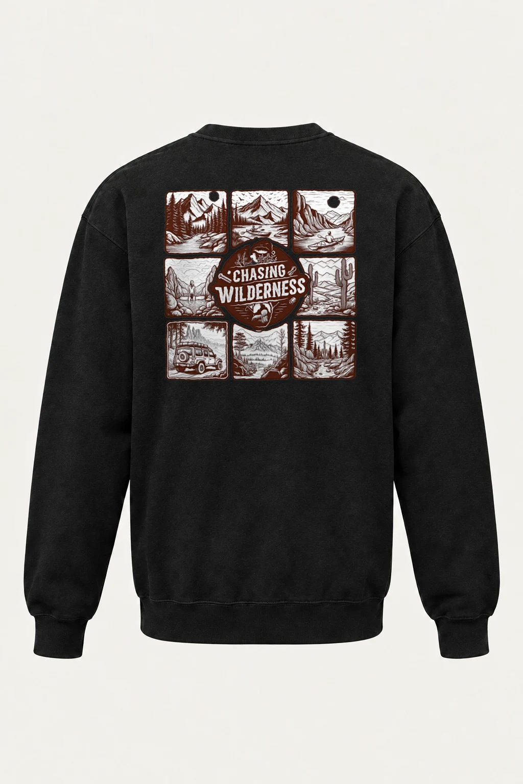 "Trailbound Emblem" Heavy Blend Unisex Crewneck Sweatshirt | Gildan 18000