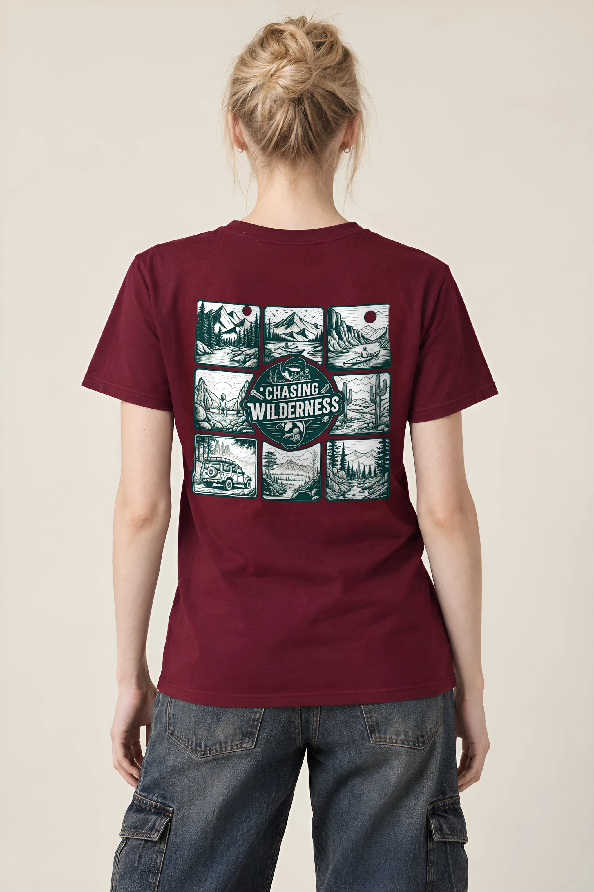 "Trailbound Heritage" Heavyweight Unisex Crewneck T-shirt
