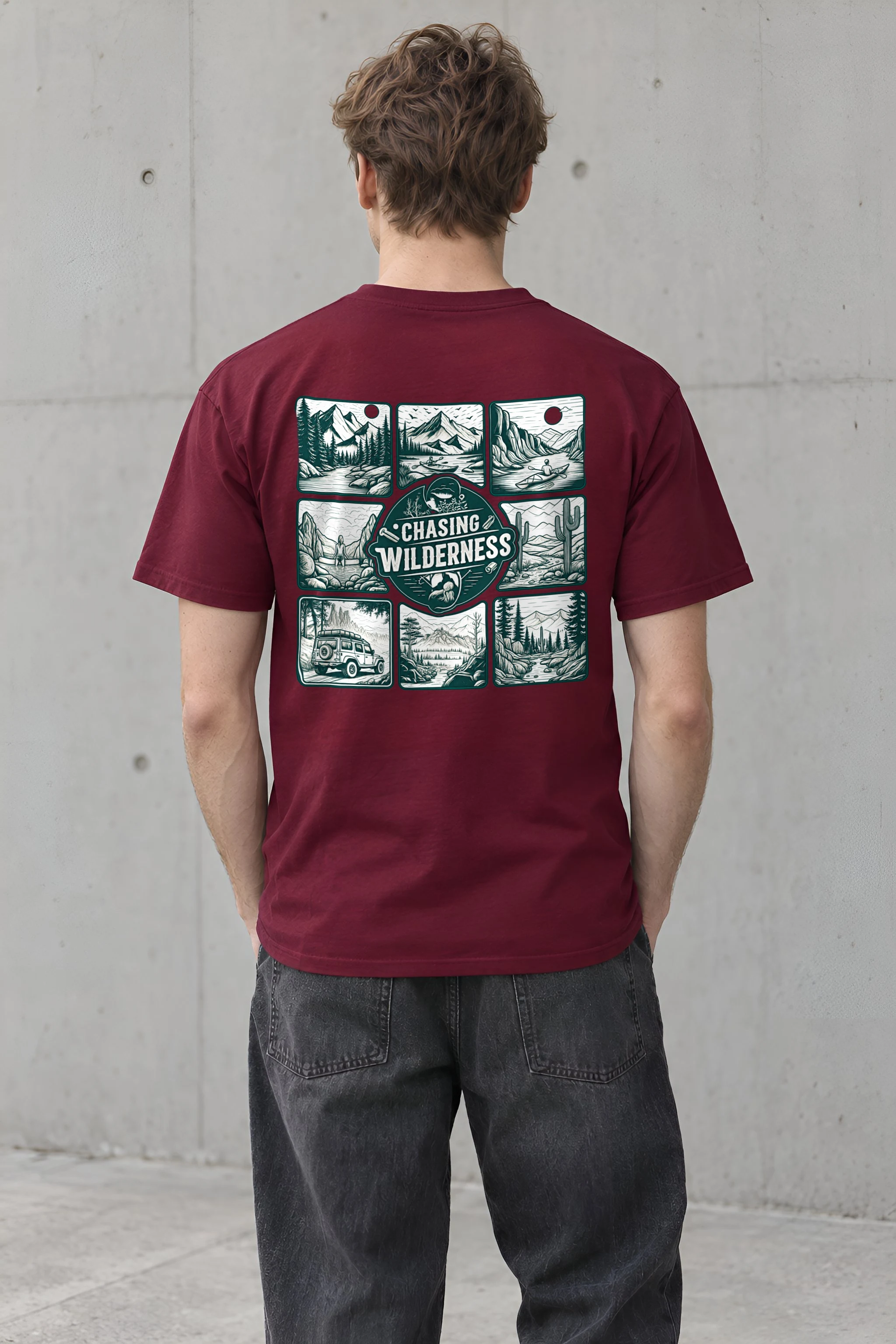 "Trailbound Heritage" Heavyweight Unisex Crewneck T-shirt
