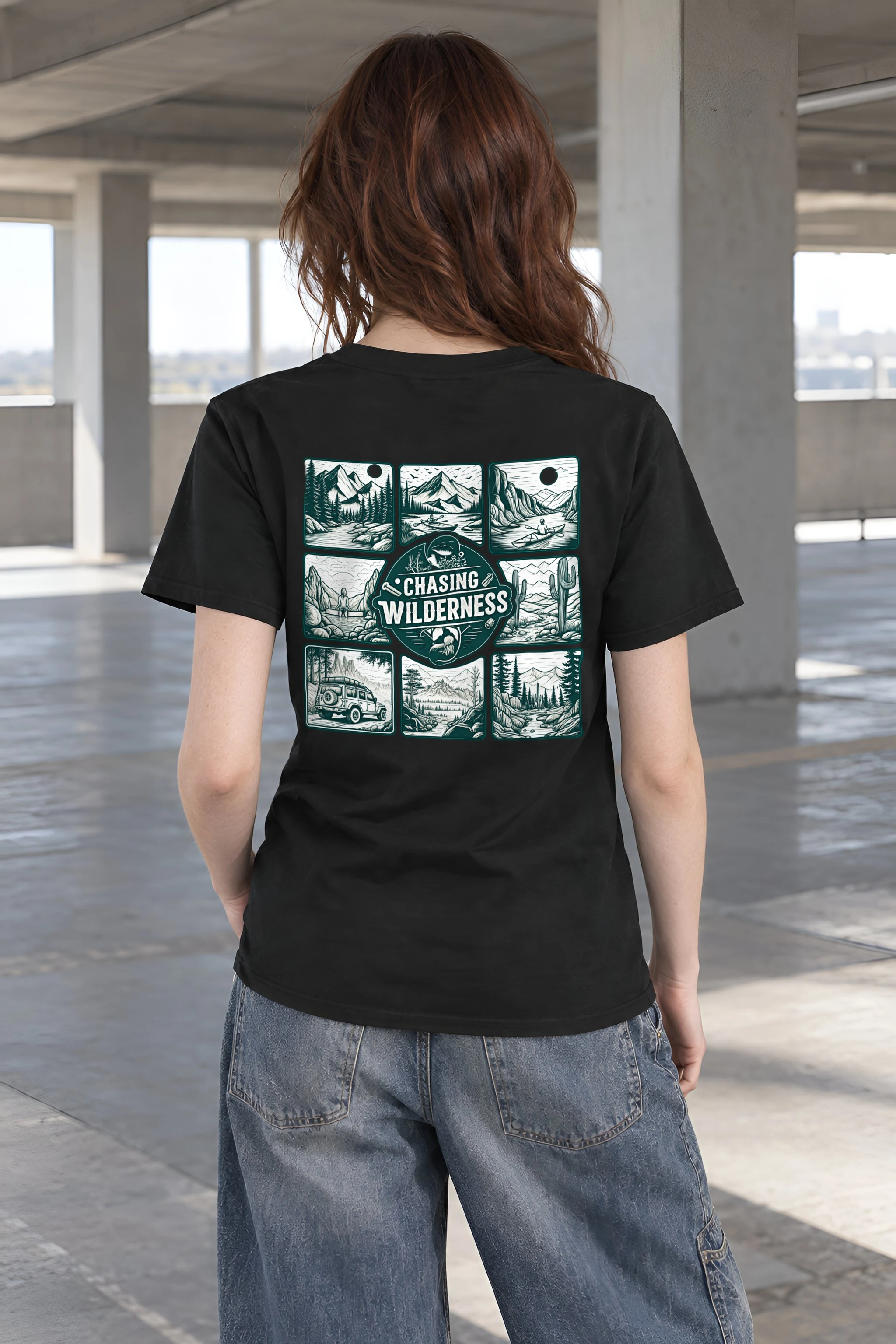 "Trailbound Heritage" Heavyweight Unisex Crewneck T-shirt