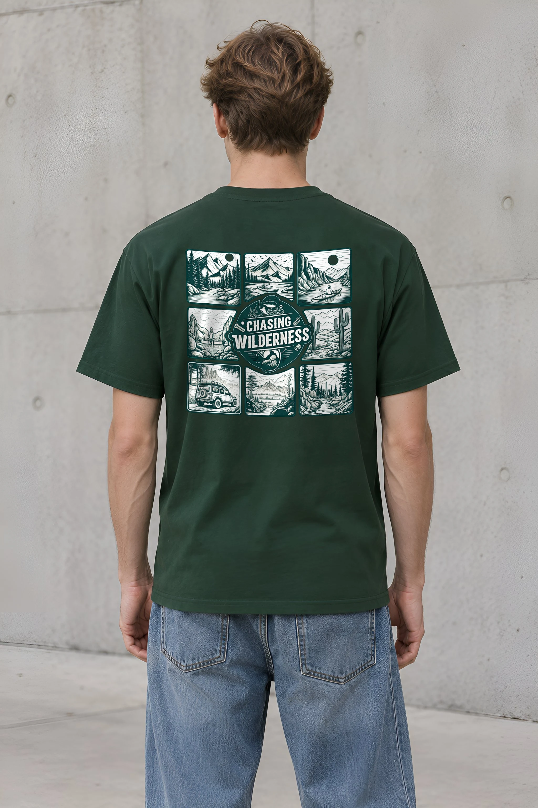 "Trailbound Heritage" Heavyweight Unisex Crewneck T-shirt