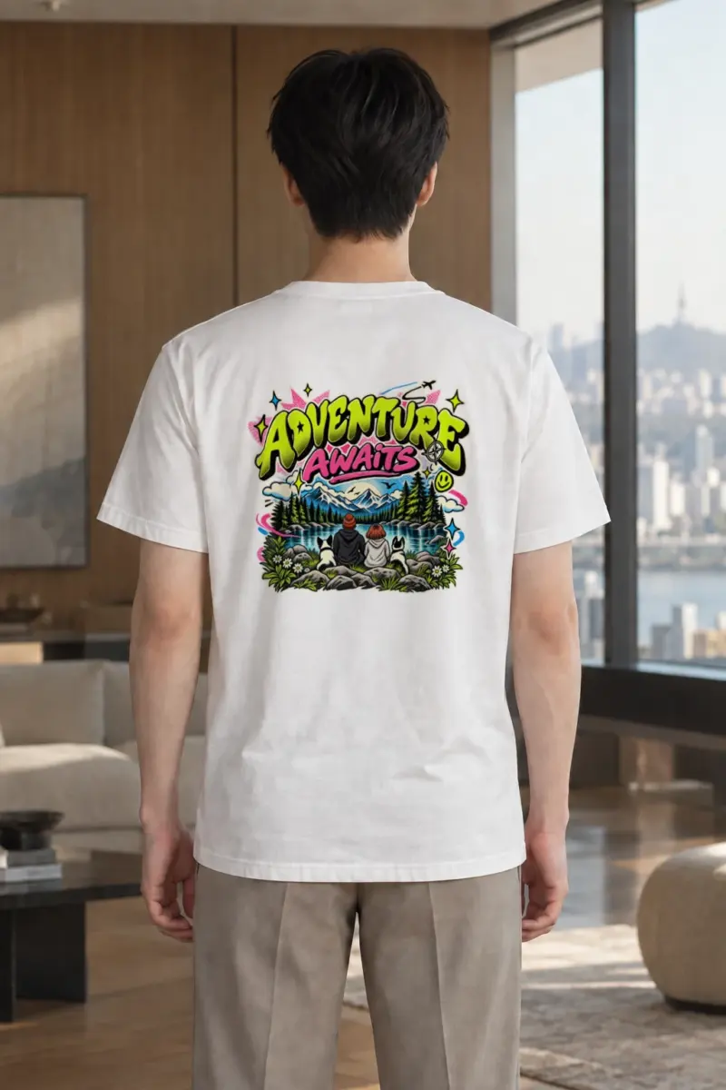 "Trailside Outlook" Heavyweight Unisex Crewneck T-shirt | Gildan 5000