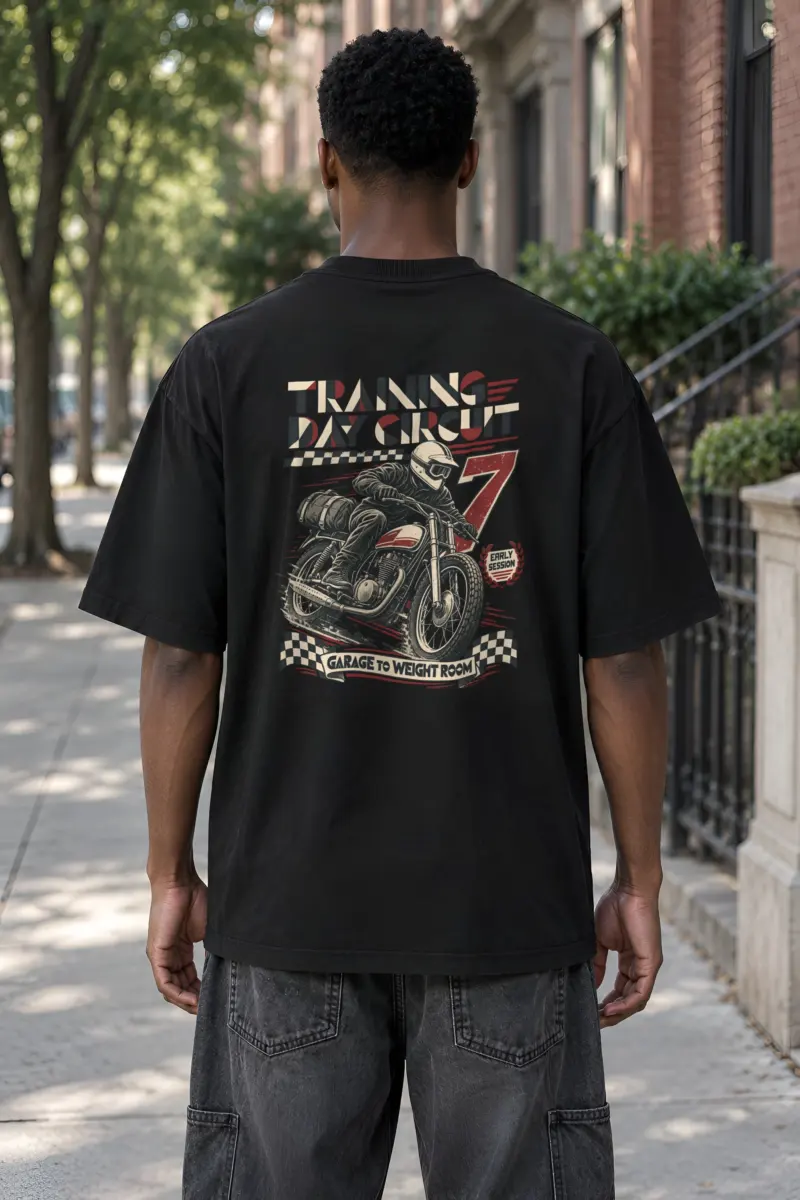 "Training Day Circuit" Unisex Oversized Heavyweight Crewneck T-Shirt