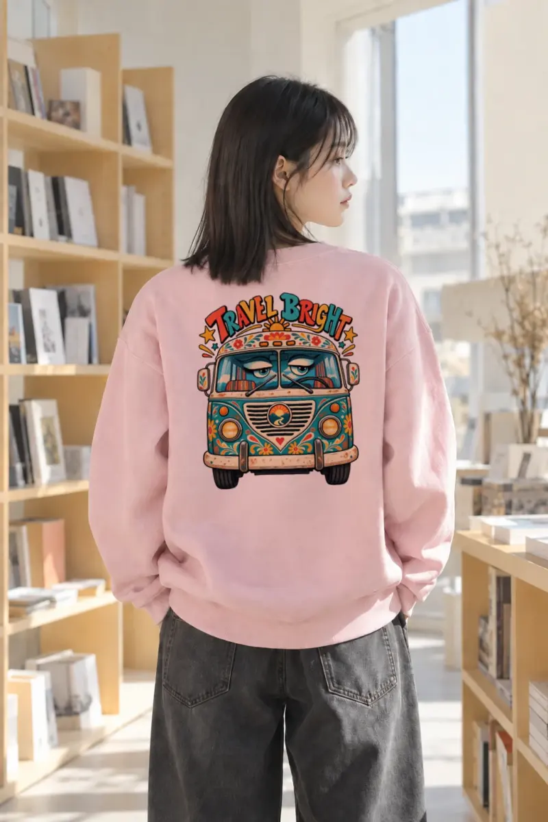"Travel Bright" Heavy Blend Unisex Crewneck Sweatshirt | Gildan 18000