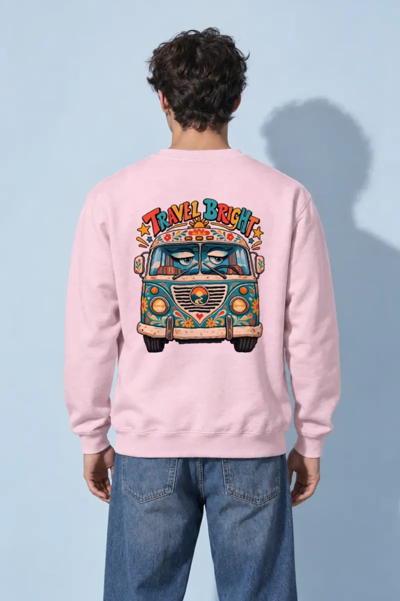 "Travel Bright" Heavy Blend Unisex Crewneck Sweatshirt | Gildan 18000