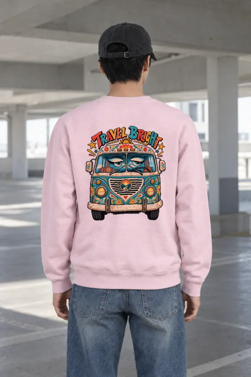 "Travel Bright" Heavy Blend Unisex Crewneck Sweatshirt | Gildan 18000