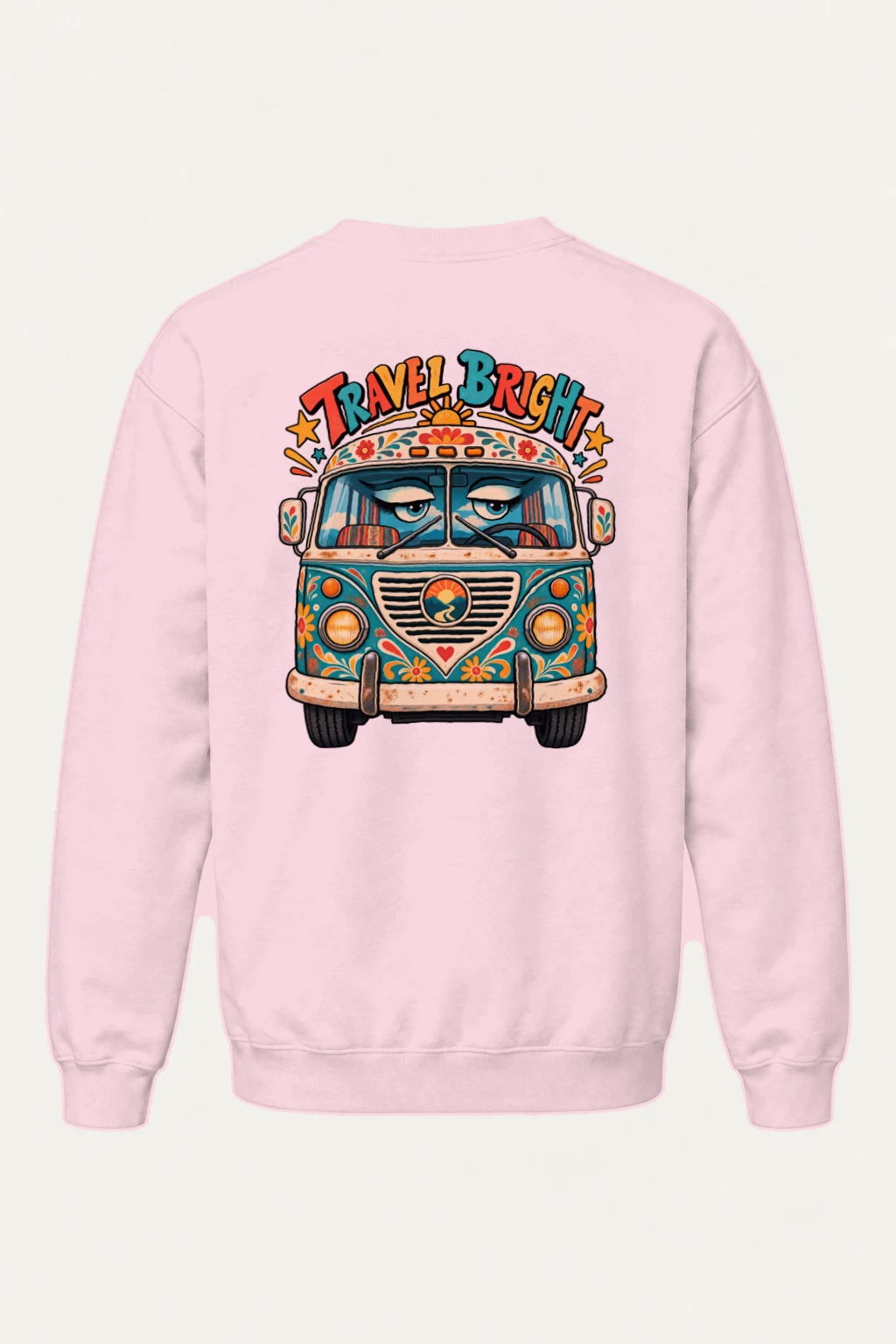 "Travel Bright" Heavy Blend Unisex Crewneck Sweatshirt | Gildan 18000