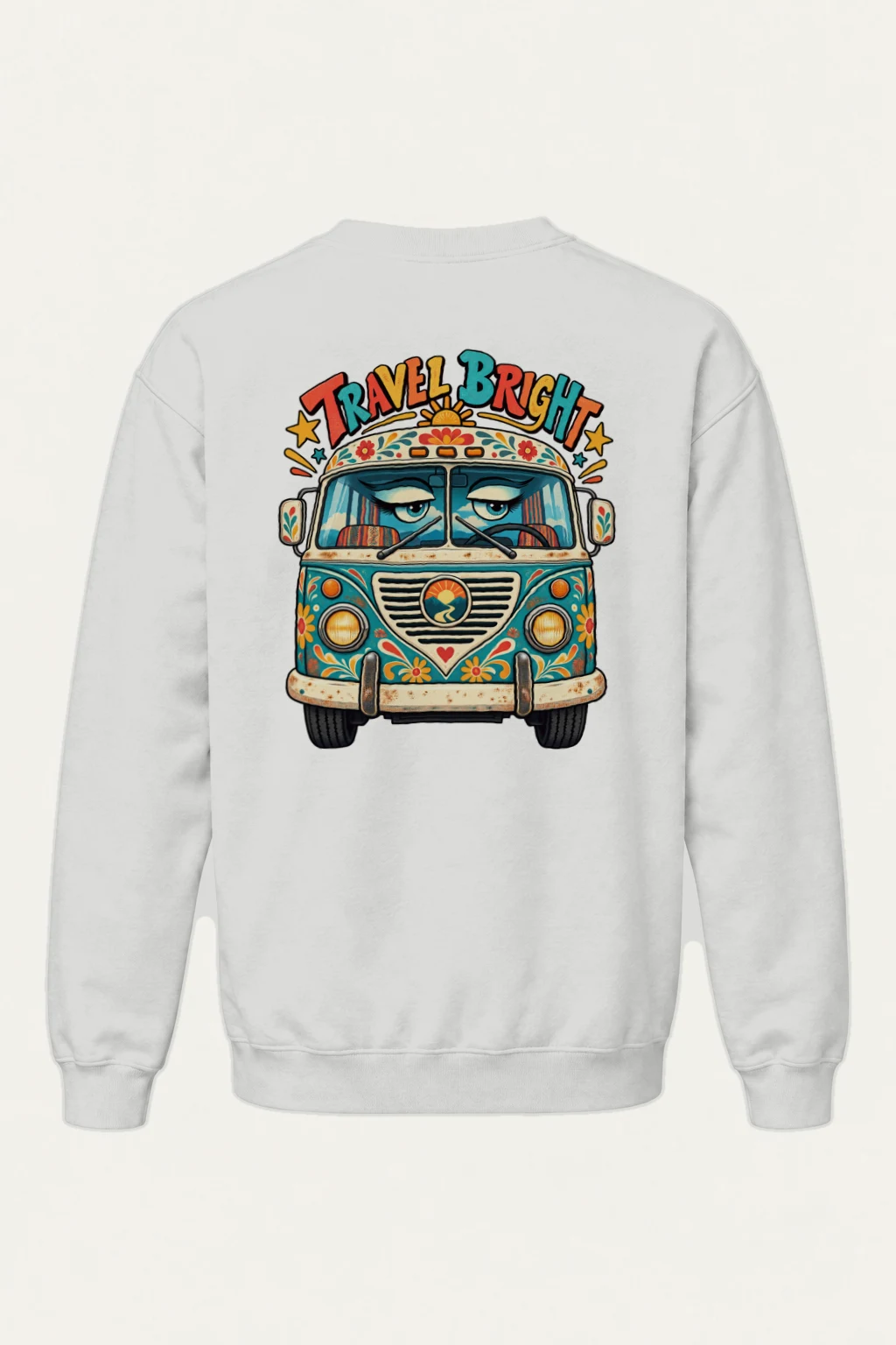 "Travel Bright" Heavy Blend Unisex Crewneck Sweatshirt | Gildan 18000