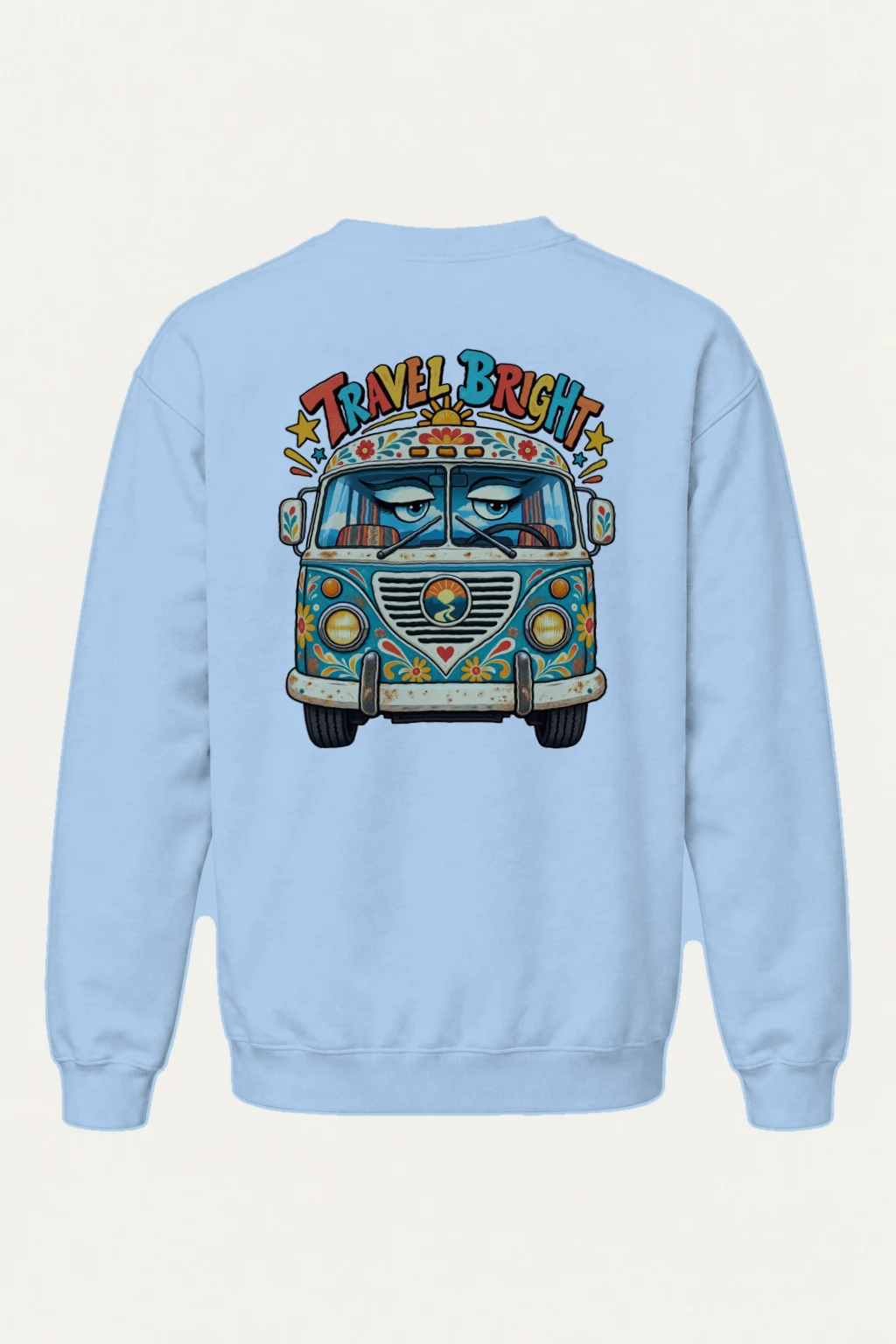 "Travel Bright" Heavy Blend Unisex Crewneck Sweatshirt | Gildan 18000