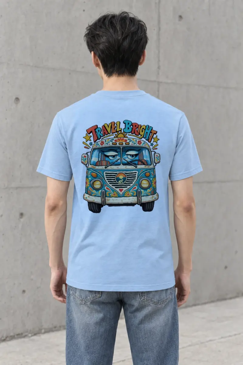 "Travel Bright" Heavyweight Unisex Crewneck T-shirt