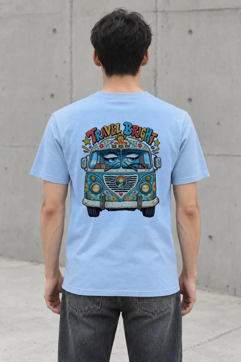 "Travel Bright" Heavyweight Unisex Crewneck T-shirt | Gildan 5000