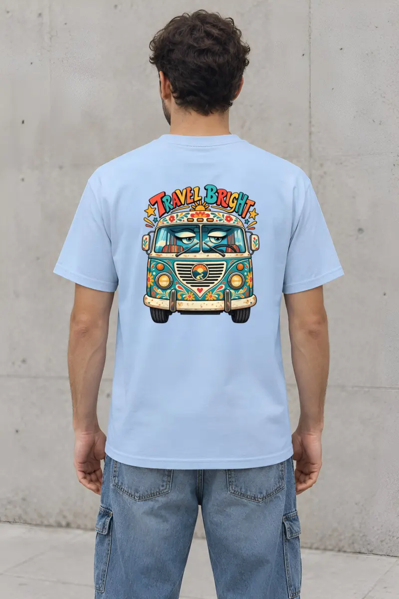 "Travel Bright" Heavyweight Unisex Crewneck T-shirt