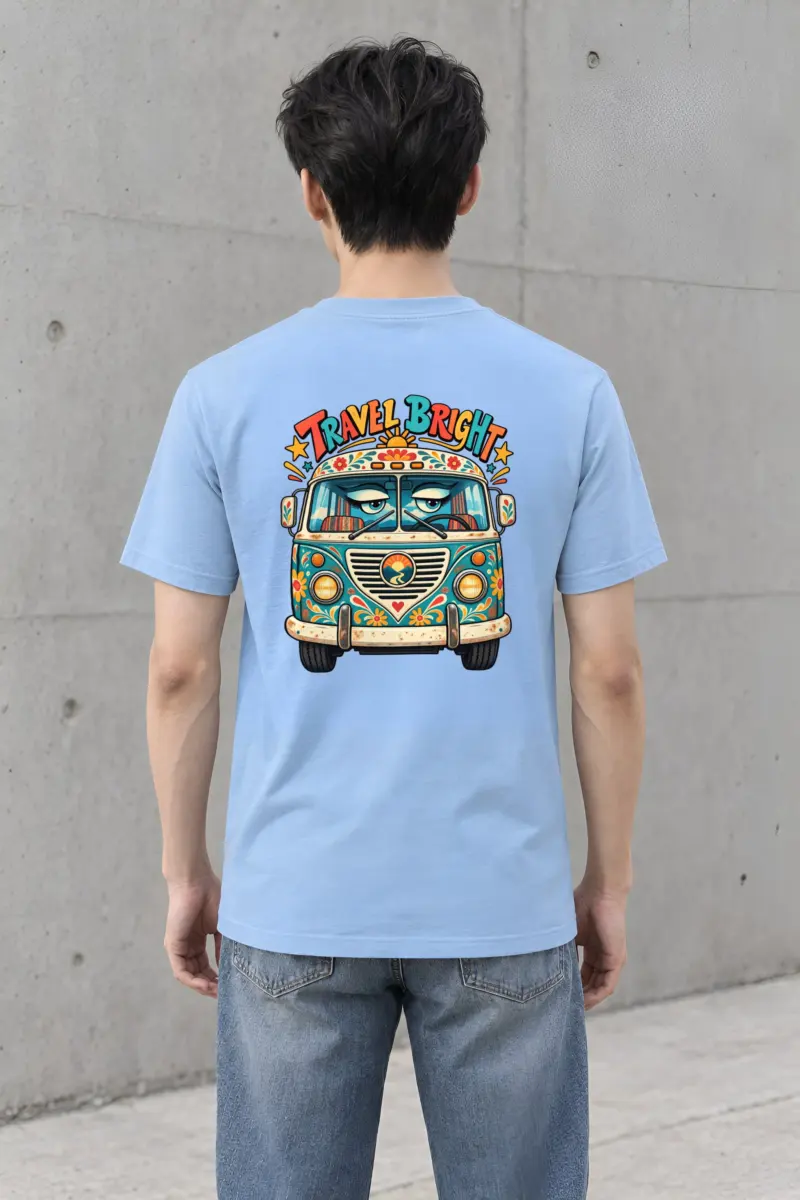 "Travel Bright" Heavyweight Unisex Crewneck T-shirt
