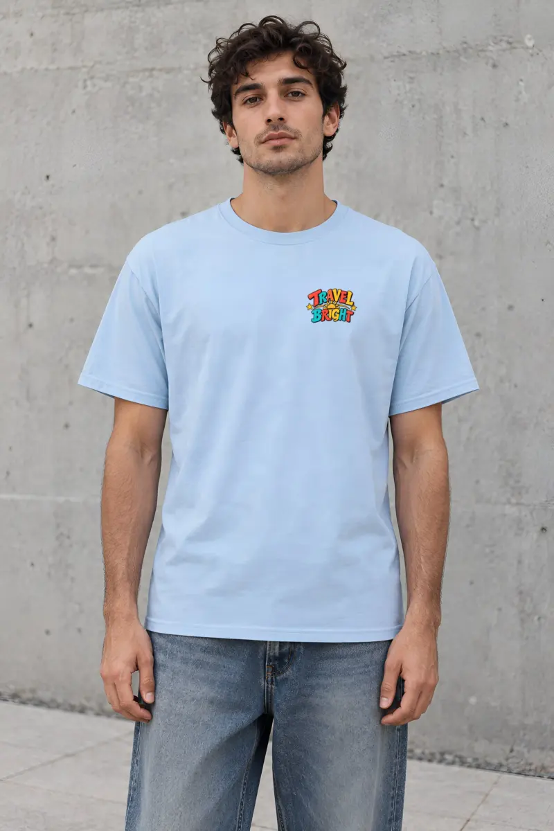 "Travel Bright" Heavyweight Unisex Crewneck T-shirt