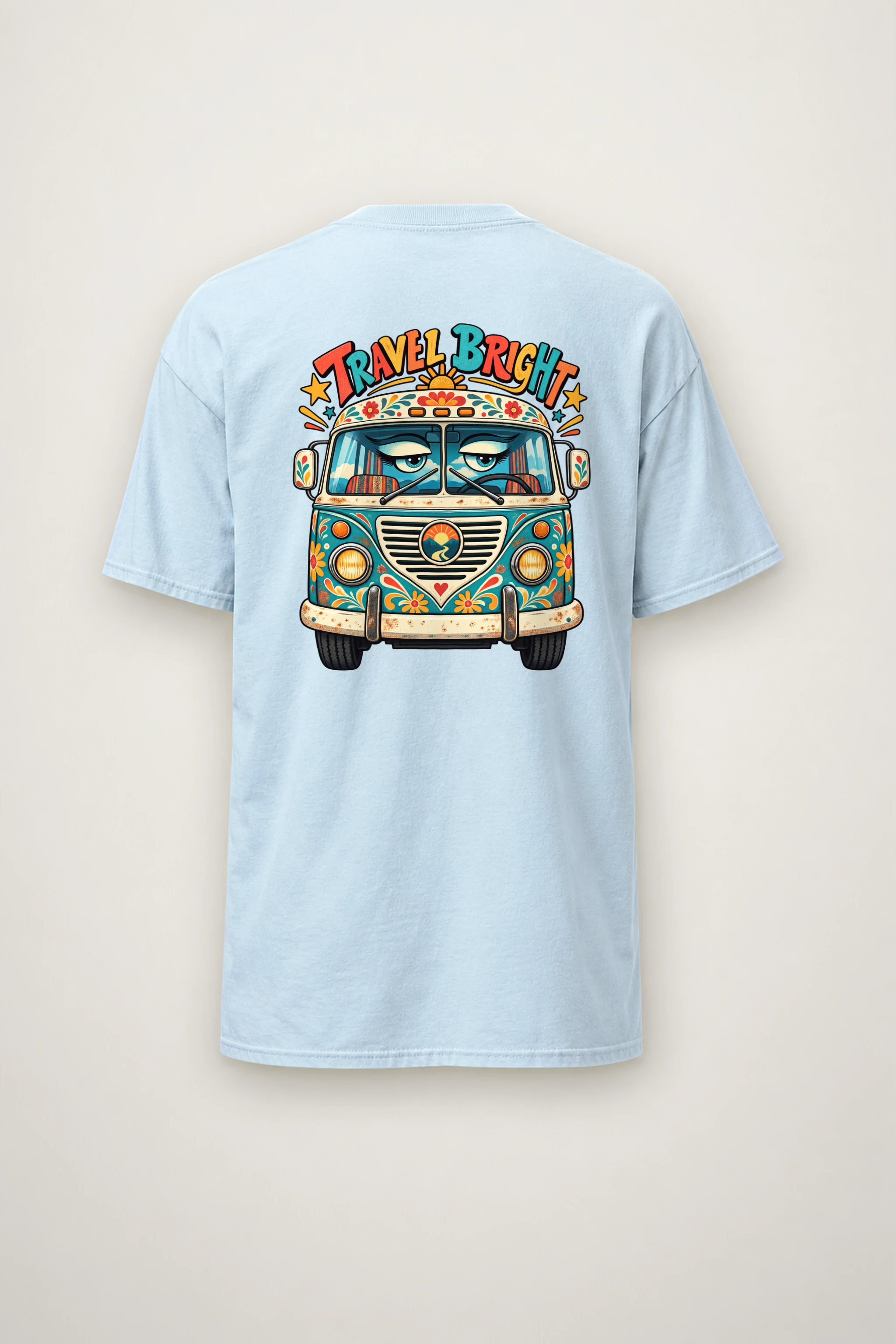 "Travel Bright" Heavyweight Unisex Crewneck T-shirt