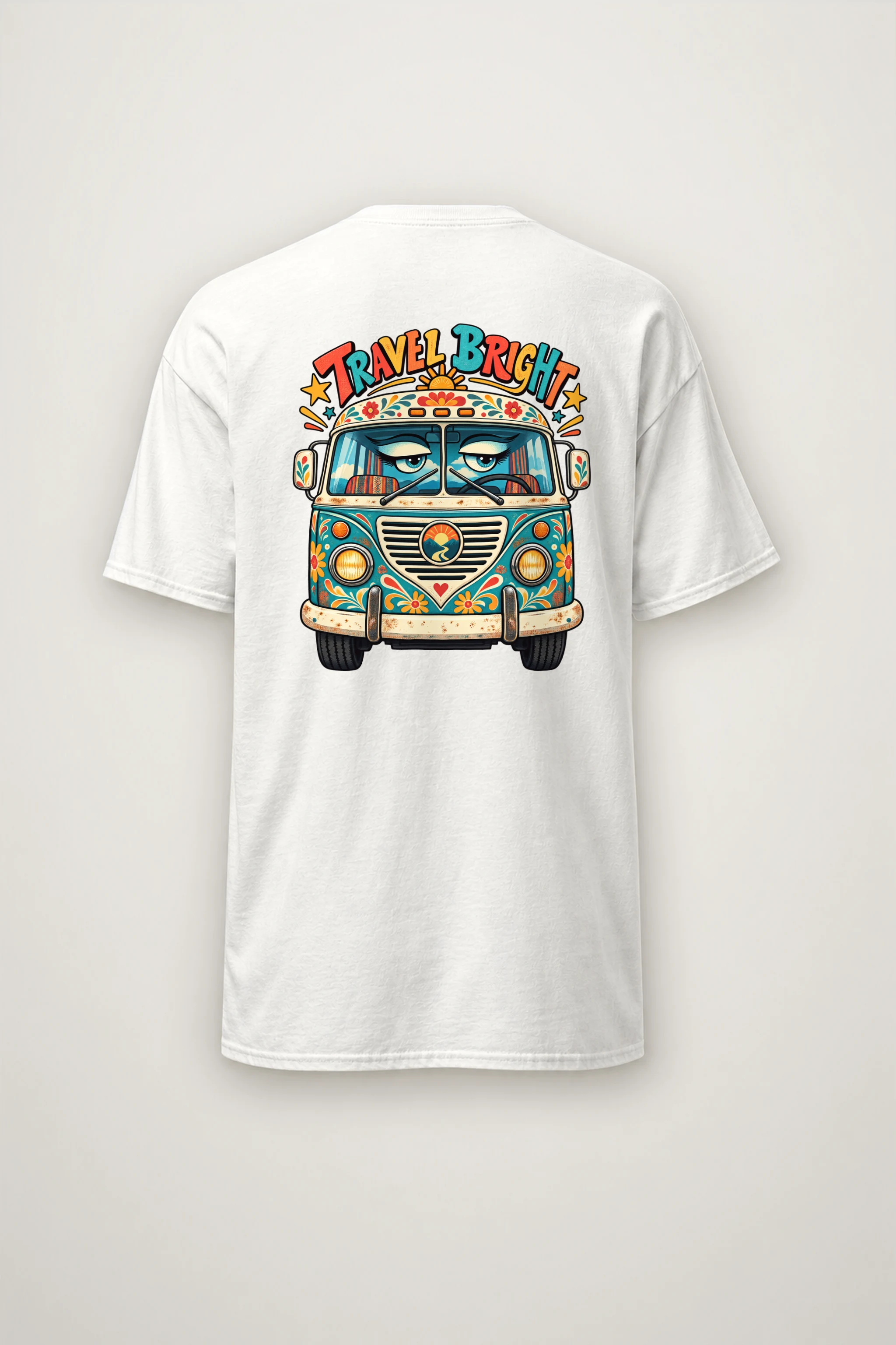 "Travel Bright" Heavyweight Unisex Crewneck T-shirt