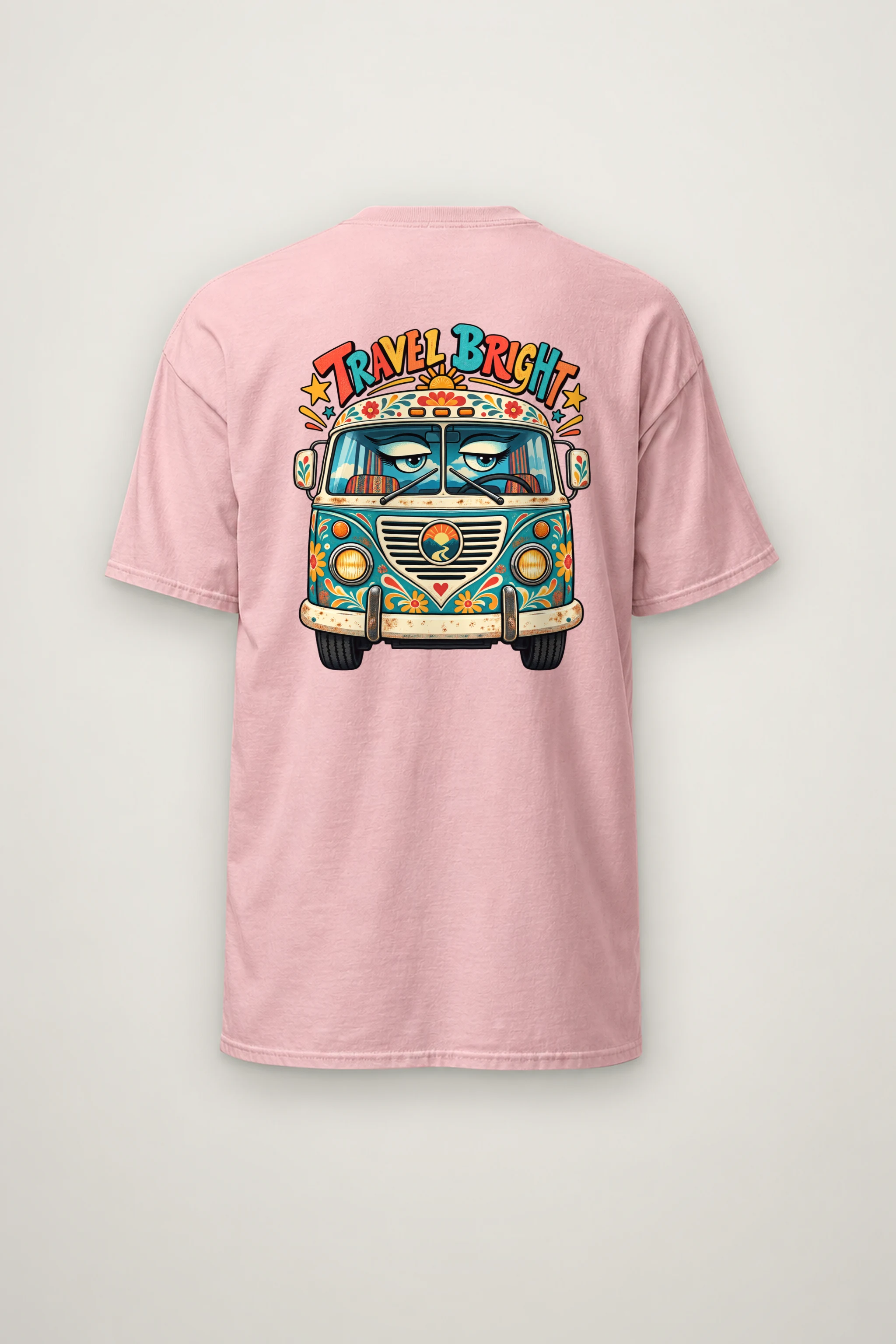 "Travel Bright" Heavyweight Unisex Crewneck T-shirt